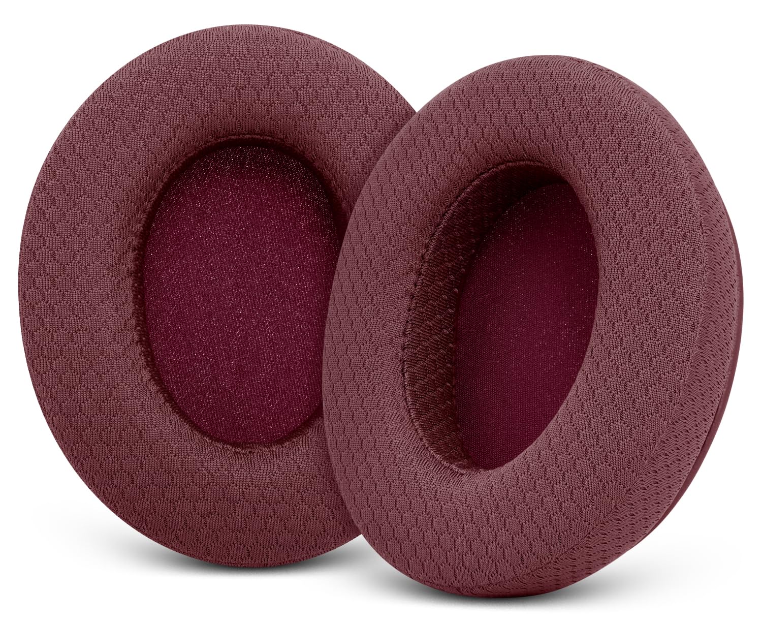 GVOEARS Mesh Fabric Replacement Ear Pads Cushions for Audio Technica M50X/M40X, HyperX Cloud/Alpha, Sony MDR 7506 & More, Earpads with High-Density Noise Isolation Foam, Added Thickness - Burgundy