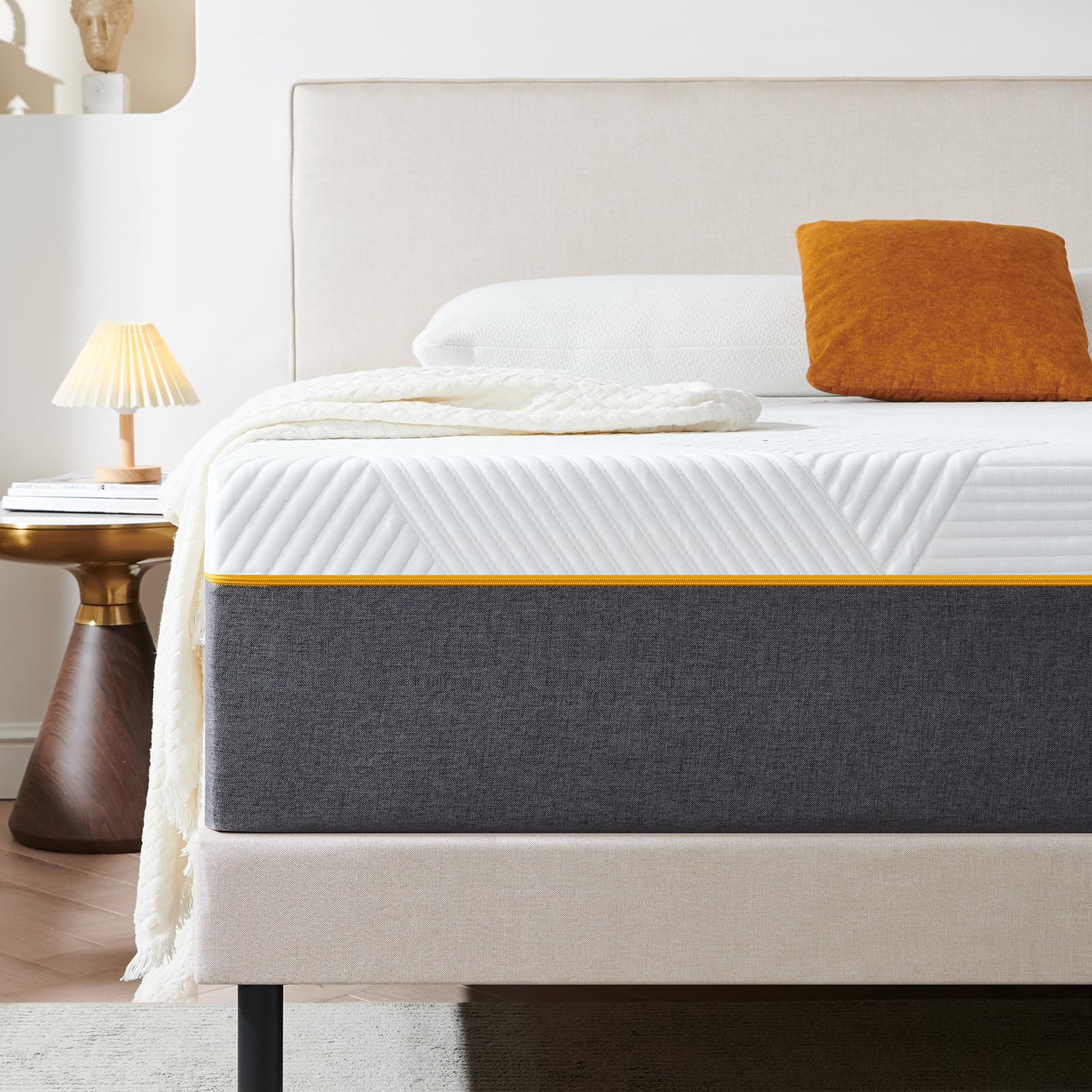 Sleremind Matelas 140 x 190 x 22 cm, durable et ultra respirant, en mousse à mémoire de forme, fermeté moyenne, 7 zones, soutien parfait, réversible