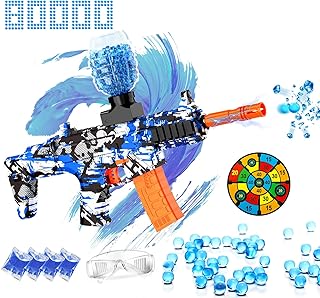Electric Gel Ball Blaster Toys Splatter Ball Blaster with 80000+ Water Beads for Activities Team, Eco-Friendly Automatic Outdoor Games Toys, Boys and Girls Adult Gifts Ages 12+ (Blue and Black)