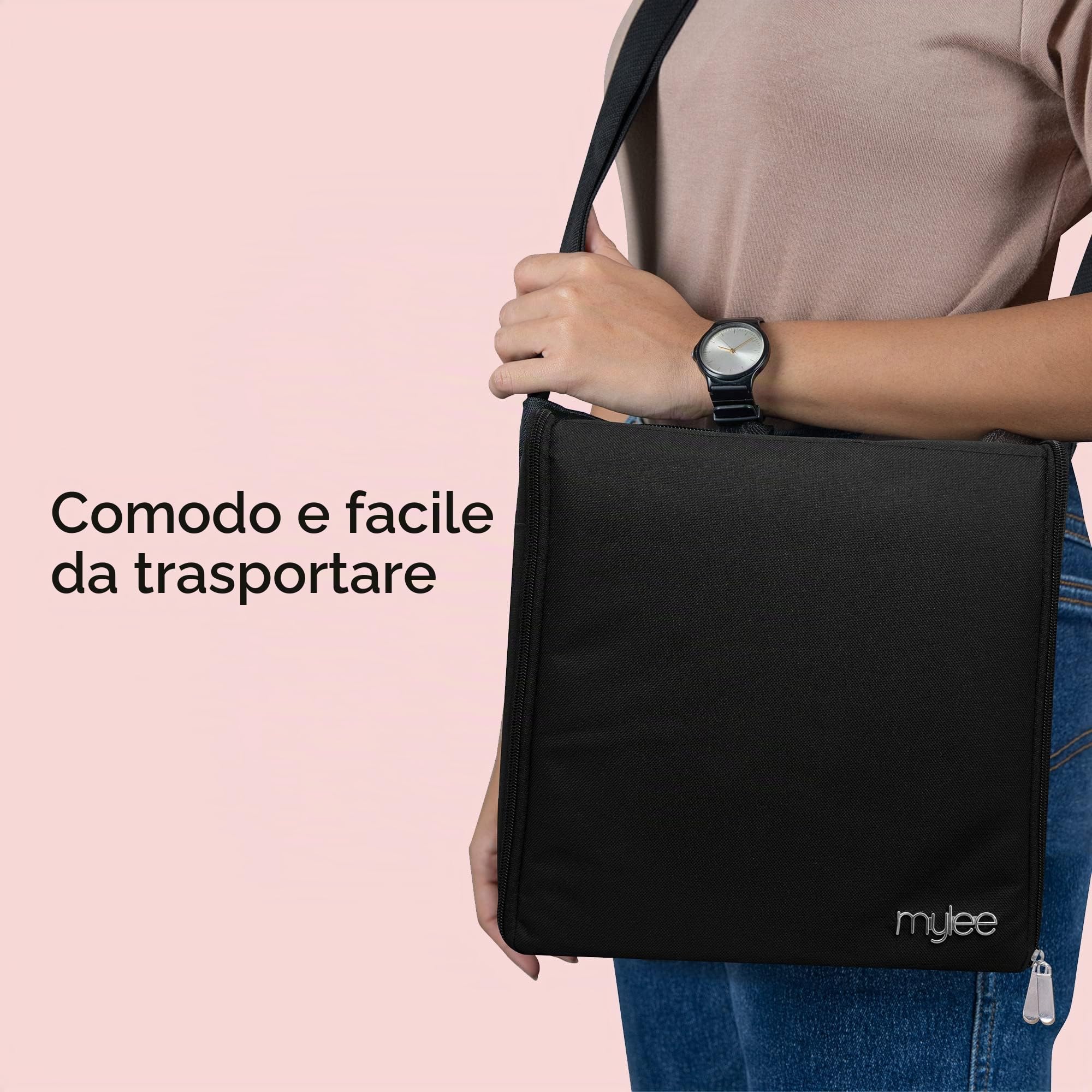 MYLEE Organizer per Set Smalto – Valigetta Porta Smalti per Unghie | Borsa Organizer per Onicotecnica ed Estetista, con Maniglia e Inserti in Gommapiuma, Contiene 84 Smalti
