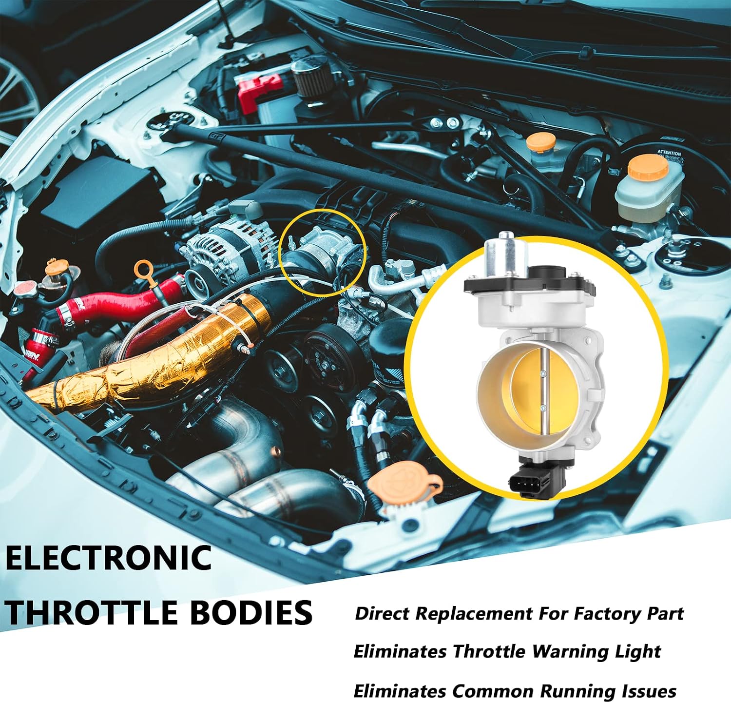75mm Electronic Throttle Body Assembly V8 5.4L 8L3Z9E926A 8L3Z9E926B 8L3Z9E926C Compatible with Expedition 2005-2014 F-150 2005-2010 Navigator Mountaineer Mark LT