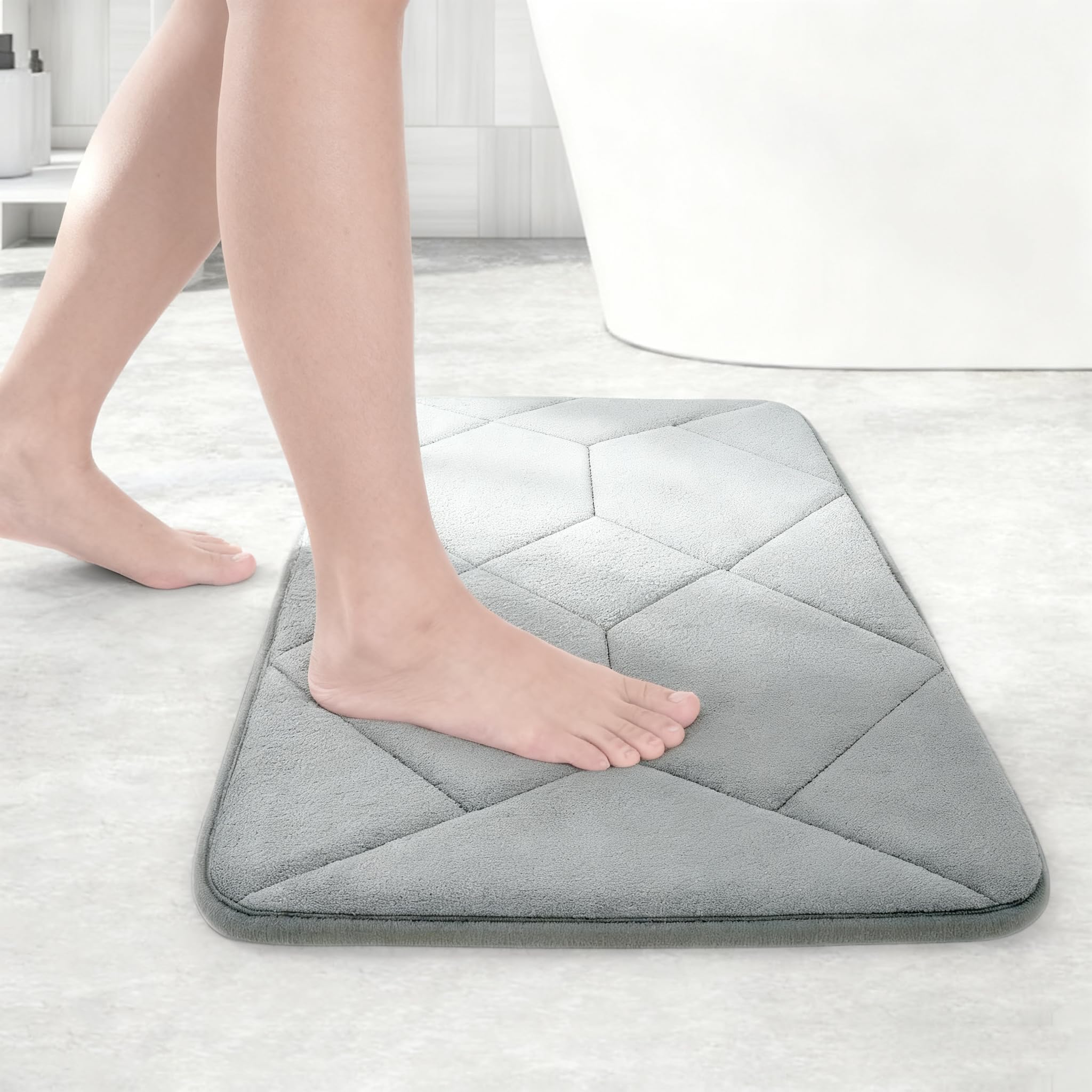 Tapis de douche absorbant et antidérapant Cozary pour salle de bain
