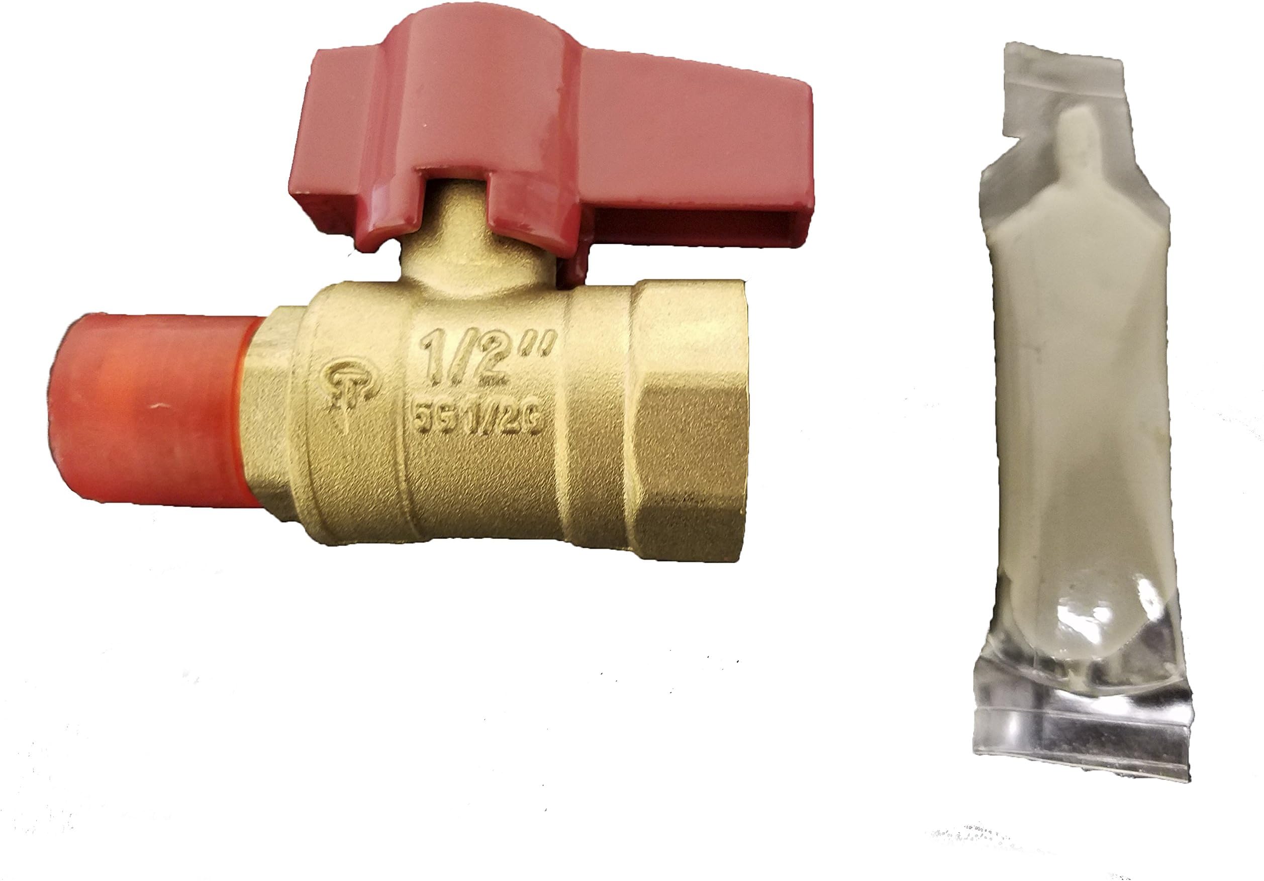1/2" NPT X 3/8" Flare Brass Ball Valve w/Sealant