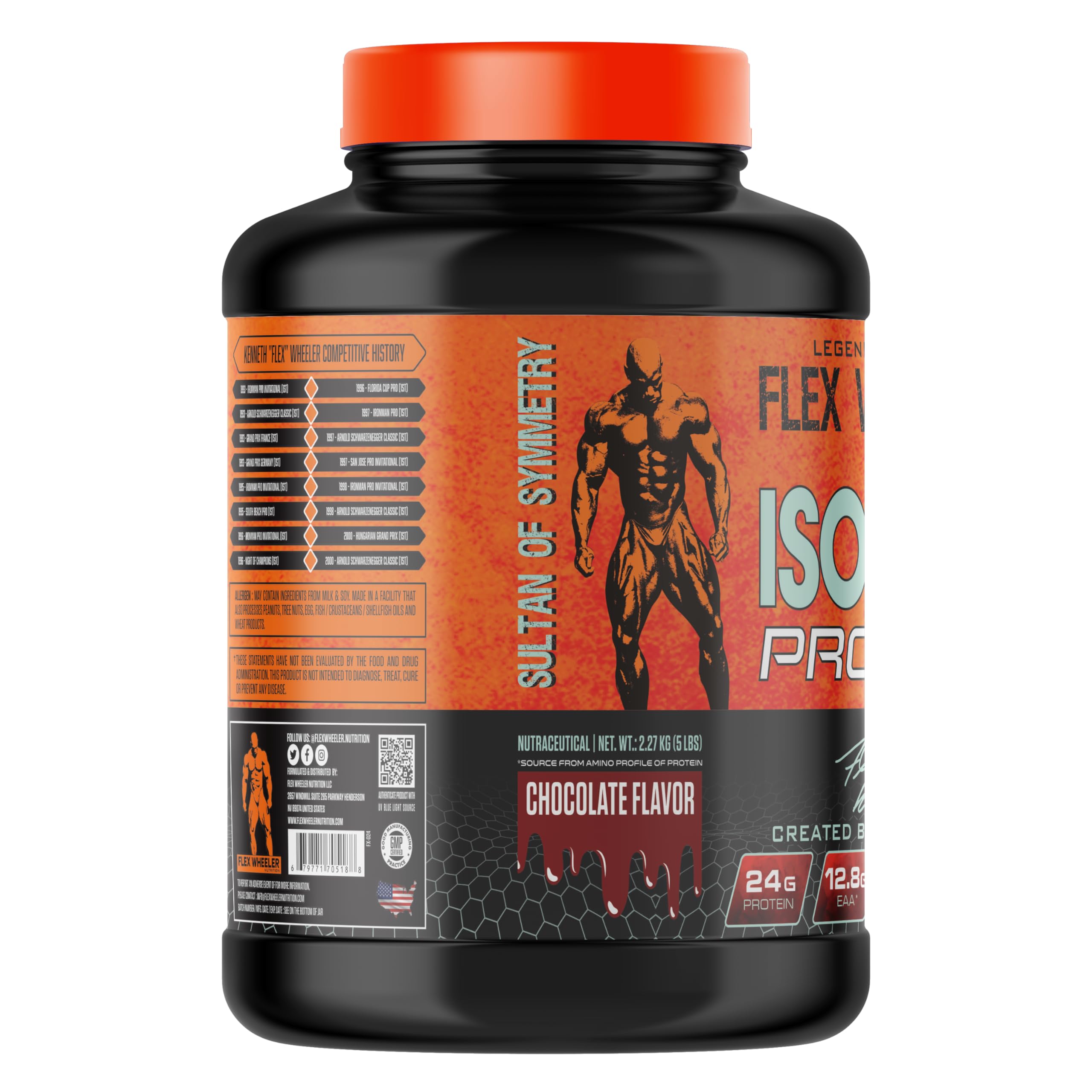Flex Wheeler Nutrition Isolate Protein Powder - 5 lbs (2.7kg) | 81 Servings | Premium Pure Whey Isolate | Fast Absorption & Muscle Recovery | Chocolate Flavor — Amazon image 2