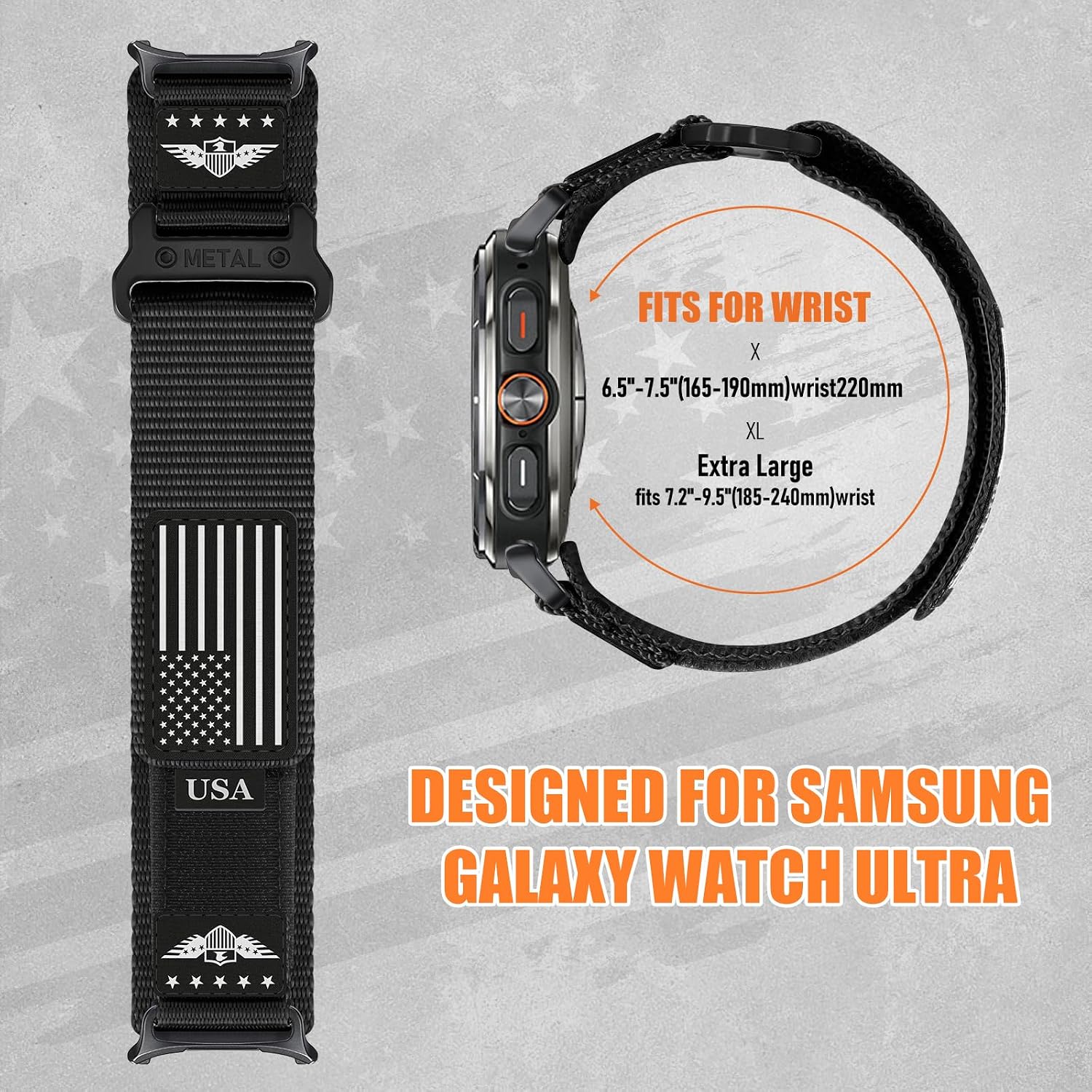 Rugged Nylon for Galaxy Watch Ultra/Ultra 2 Band 47mm (2026/2025/2024) Men