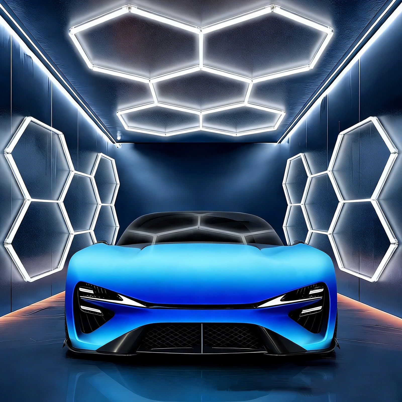 Luces LED hexagonales para garaje, taller, 6500 K, luz diurna hexagonal, para gimnasio, limpieza de coches, sótanos, almacenes, tiendas, 5 HEX