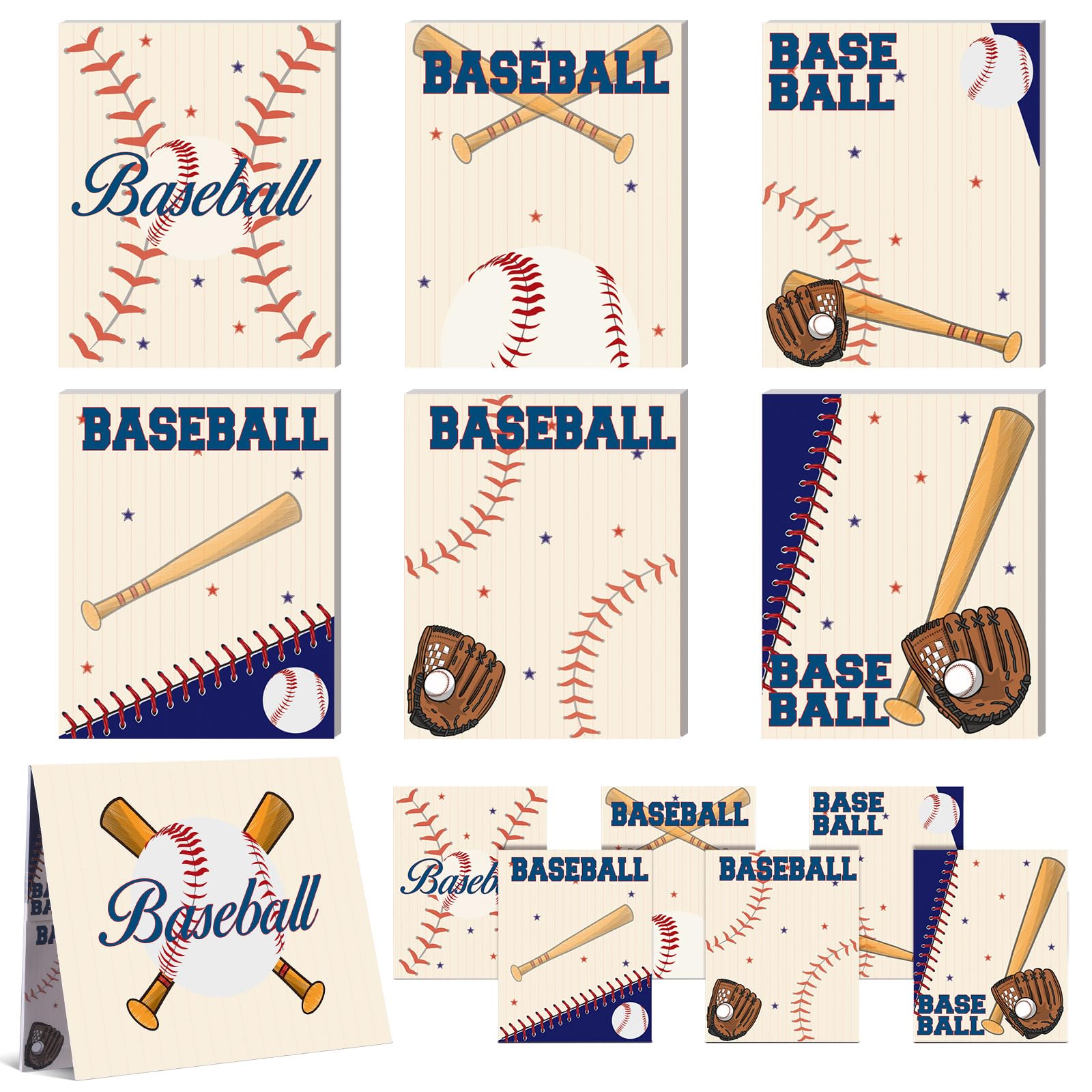 Karteczki samoprzylepne do baseballu, 6 szt
