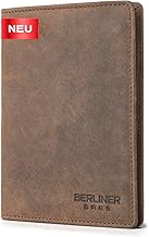 Berliner Bags Vintage Leather Wallet Oskar, Men's Travel Wallet & Passport Holder Made of Leather with RFID Protection, Wallet with ID Slot for Cards, Travel Documents & Notes, espresso, Retro