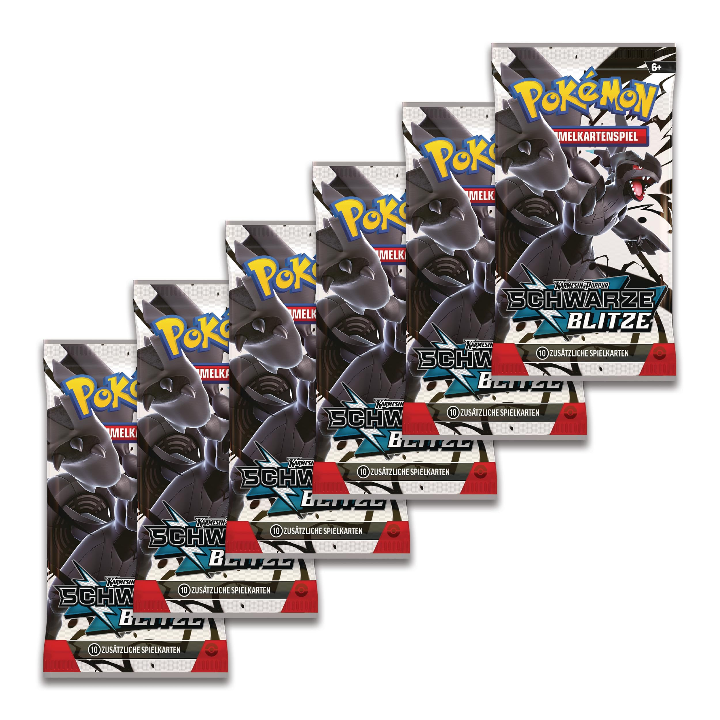 Pokémon-Sammelkartenspiel: Boosterbundle Karmesin & Purpur – Schwarze Blitze (6 Boosterpacks)