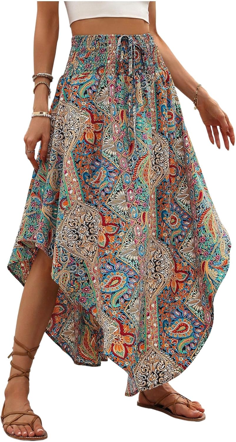 Verdusa women’s boho high waisted floral long skirts flowy.