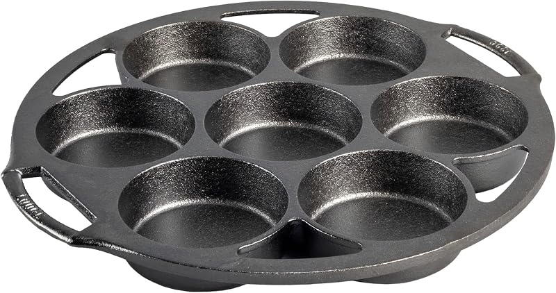 Mini molde para pasteles Lodge de hierro fundido presazonado, sin PFAS | Mini molde para pasteles de hierro fundido no tóxico para hornear pasteles individuales, postres y golosinas caseras, fabricado en EE. UU., utensilios para hornear de hierro fundido