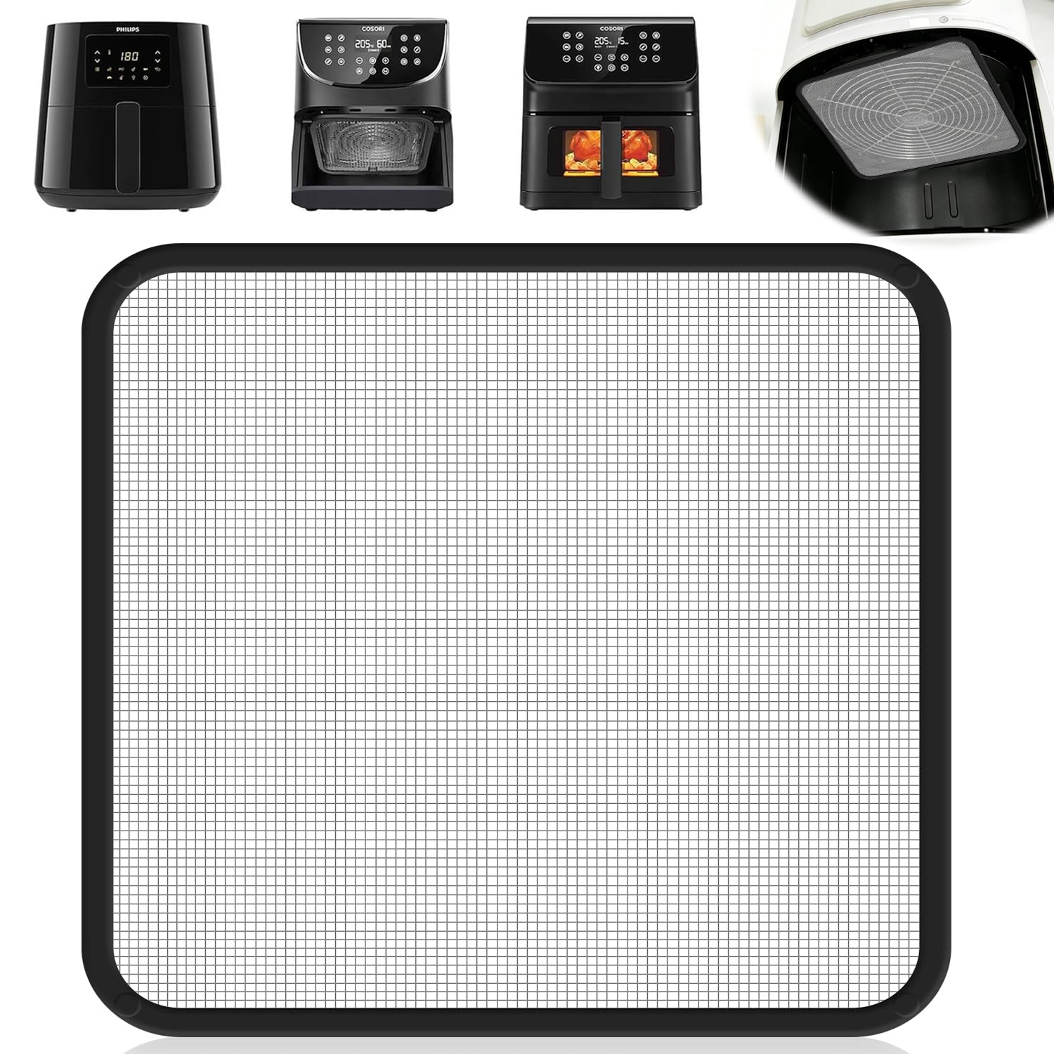 Rejilla Antisalpicaduras para Freidora de Aire Cosori TurboBlaze 5,5L 6,0L 6,2L Protector Antisalpicaduras Freidora Philips HD9285 HD9270 Protección Contra Salpicaduras Freidoras Aire Magnético