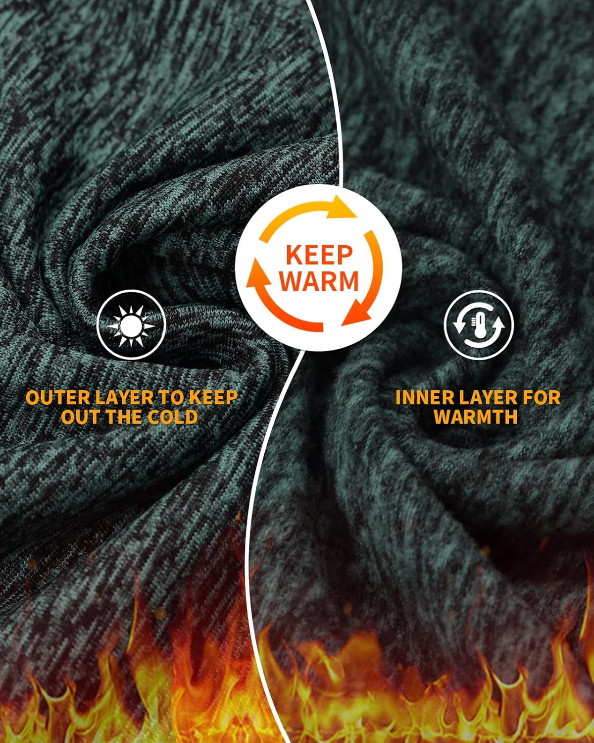 Soneven Women's Running Fleece Sweatshirts Cowl Neck Warm Pullover Hoodie Long Sleeve Thermal Shirt with Pocket - Image 3