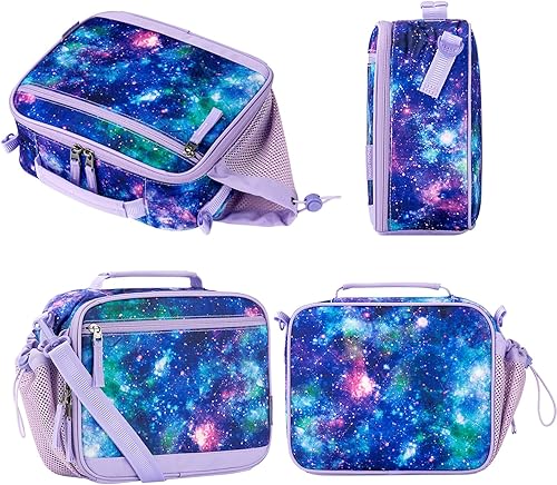 Miniatura 5 de Choco Mocha Lonchera Galaxy para Niños Lonchera para Niñas Loncheras para la Escuela Bolsa de Almuerzo paquetes de hielo con Correa para el Hombro