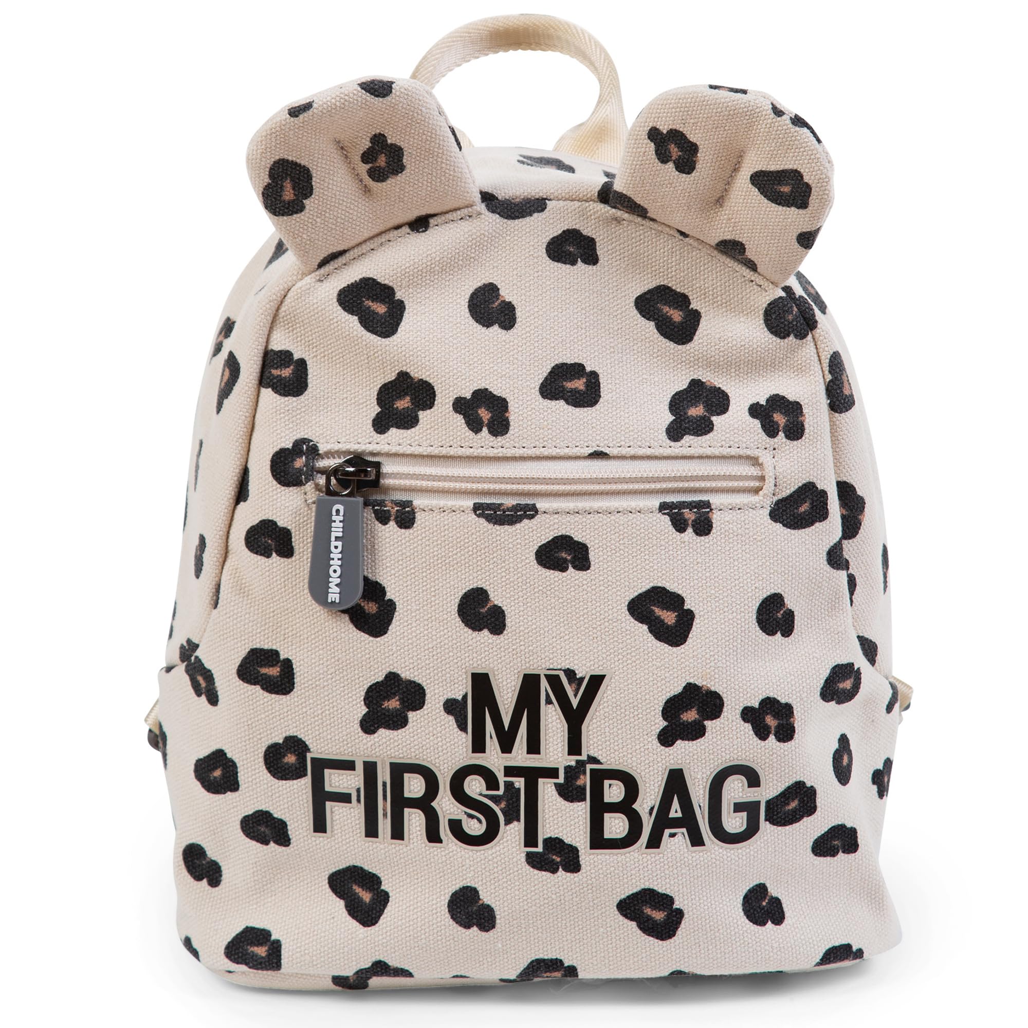 CHILDHOME, Rucksack für Kinder, Baby, Schule, Kindergarten, Krippe, zwei Fächer, geeignet für Lunchbag/Flasche, abnehmbare Sicherheitsschnalle, wasserabweisend, My First Bag, Leopard