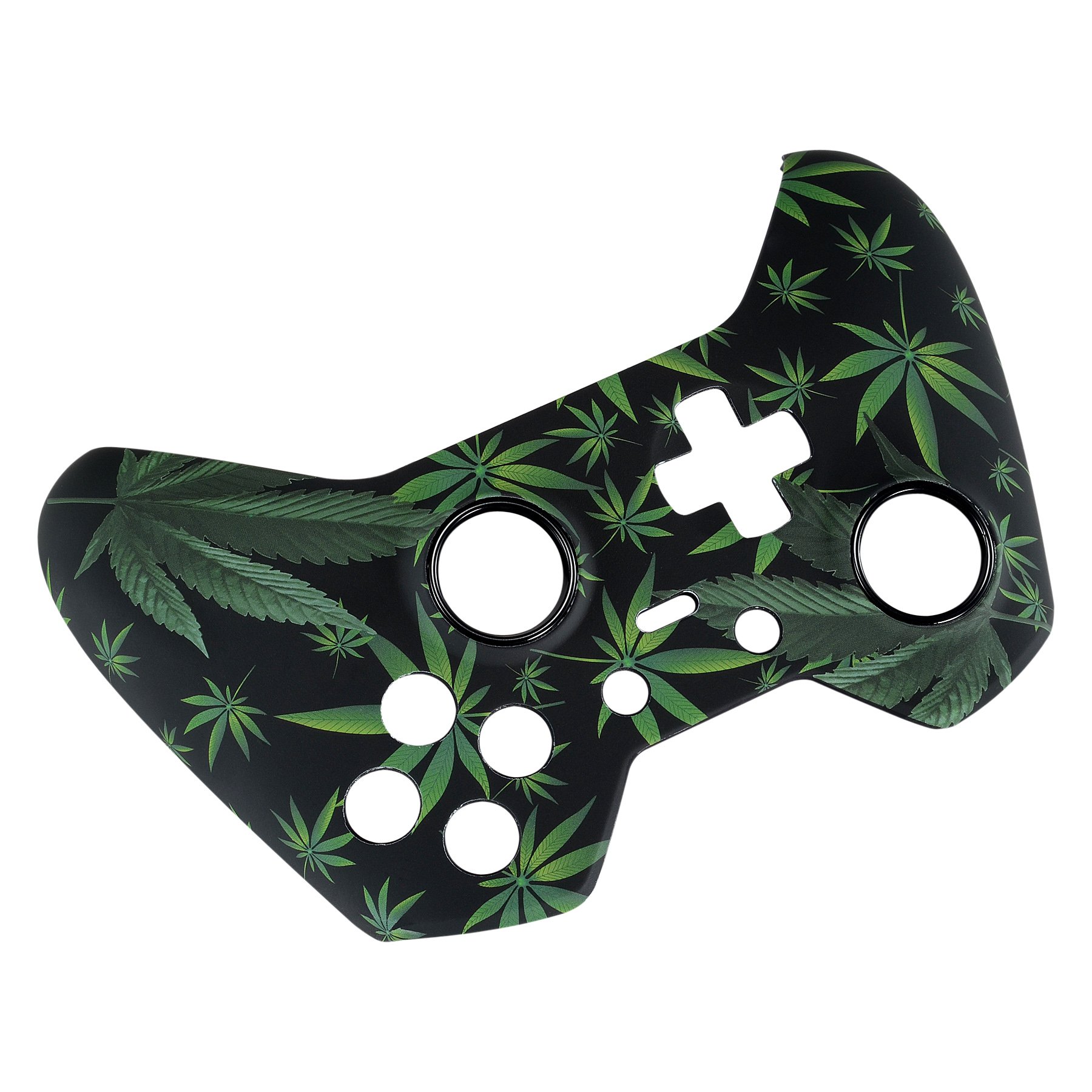 eXtremeRate Cover Custodia Anteriore Case Copertura Frontale Pezzo di Ricambio per Xbox One Elite Controller Model 1698 con 2 Anelli d'Accento(Erbe Verdi)