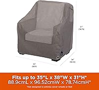 Vista 2 de Modern Leisure Garrison Funda para silla de patio, sala de estar/club, tela resistente al agua, protección de muebles de exterior, perfecta