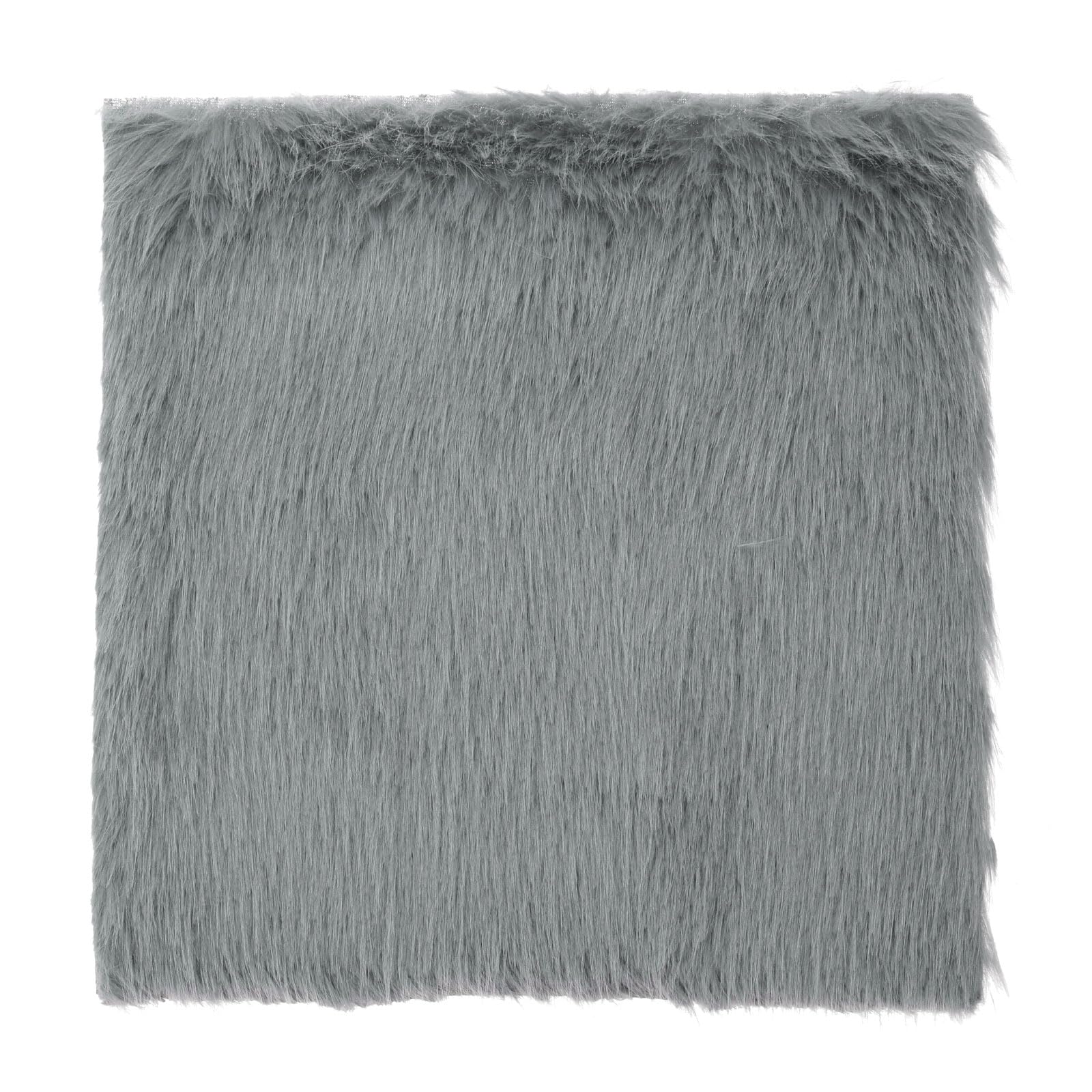 DMiotech 14"x14" Dark Grey Faux Fur Square Fabric, Fluffy Faux Fur for Crafts Gnomes, Animal Costumes, Cushions