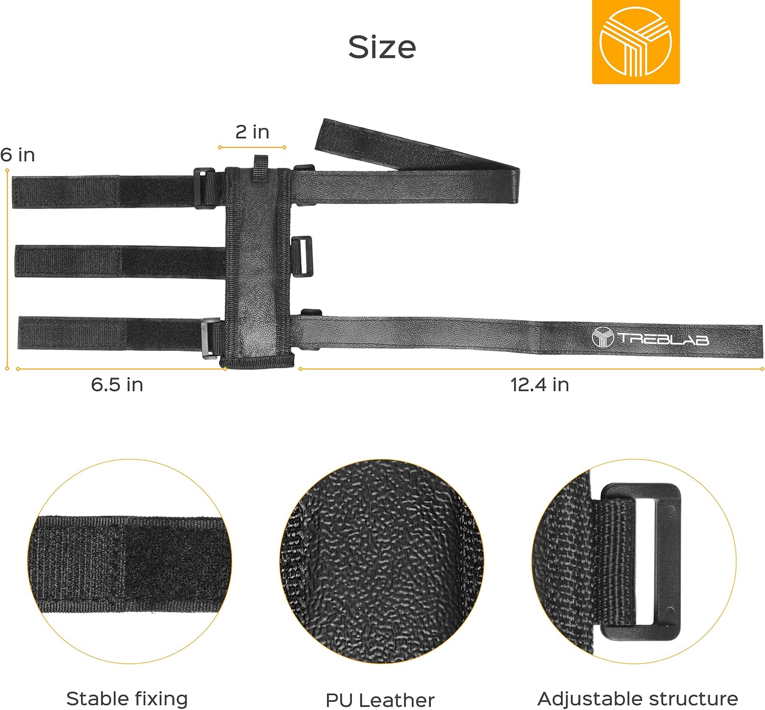 TREBLAB Bluetooth Speaker Mount - Universal Speaker Mount for Bike, Golf Cart Railing - Adjustable Strap Holder Compatible with Most Portable Speakers