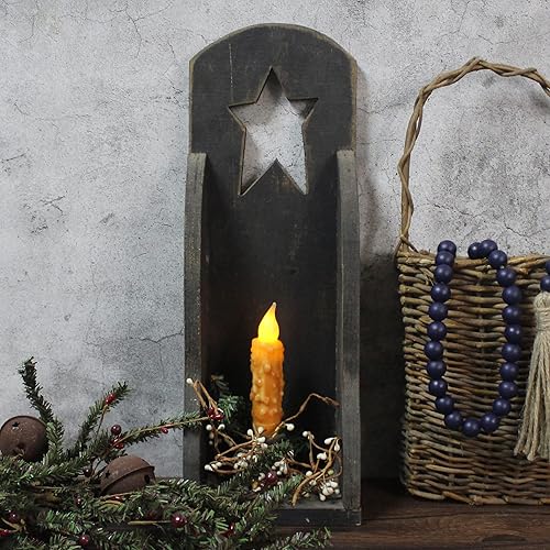 Miniatura 2 de CVHOMEDECO. Velas de cera real sumergidas a mano con temporizador, luces LED rústicas sin llama, 4-34 pulgadas, naranja, 6 unidades en un paquete