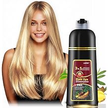 leorx Hair Dye shampoo, 3 In 1 Luxury Blonde Color Shampoo Hair Dye For Refresh Hair Instant Herbal Coloring Shampoo For Women&Men - Tintes Para El Cabello Profesional