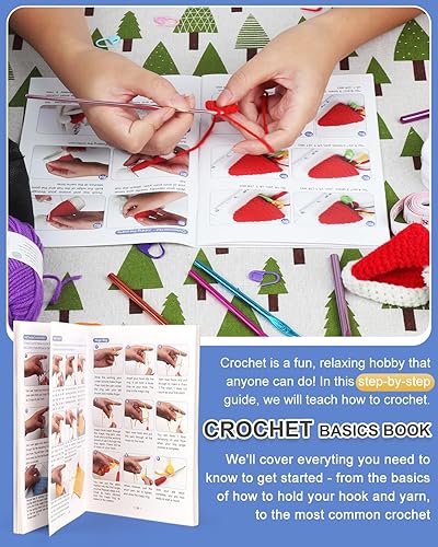 Miniatura 2 de Aeelike Kit de ganchillo para principiantes, jóvenes y mayores, el primer kit de ganchillo para adultos incluye 23 ganchos de ganchillo, juego de