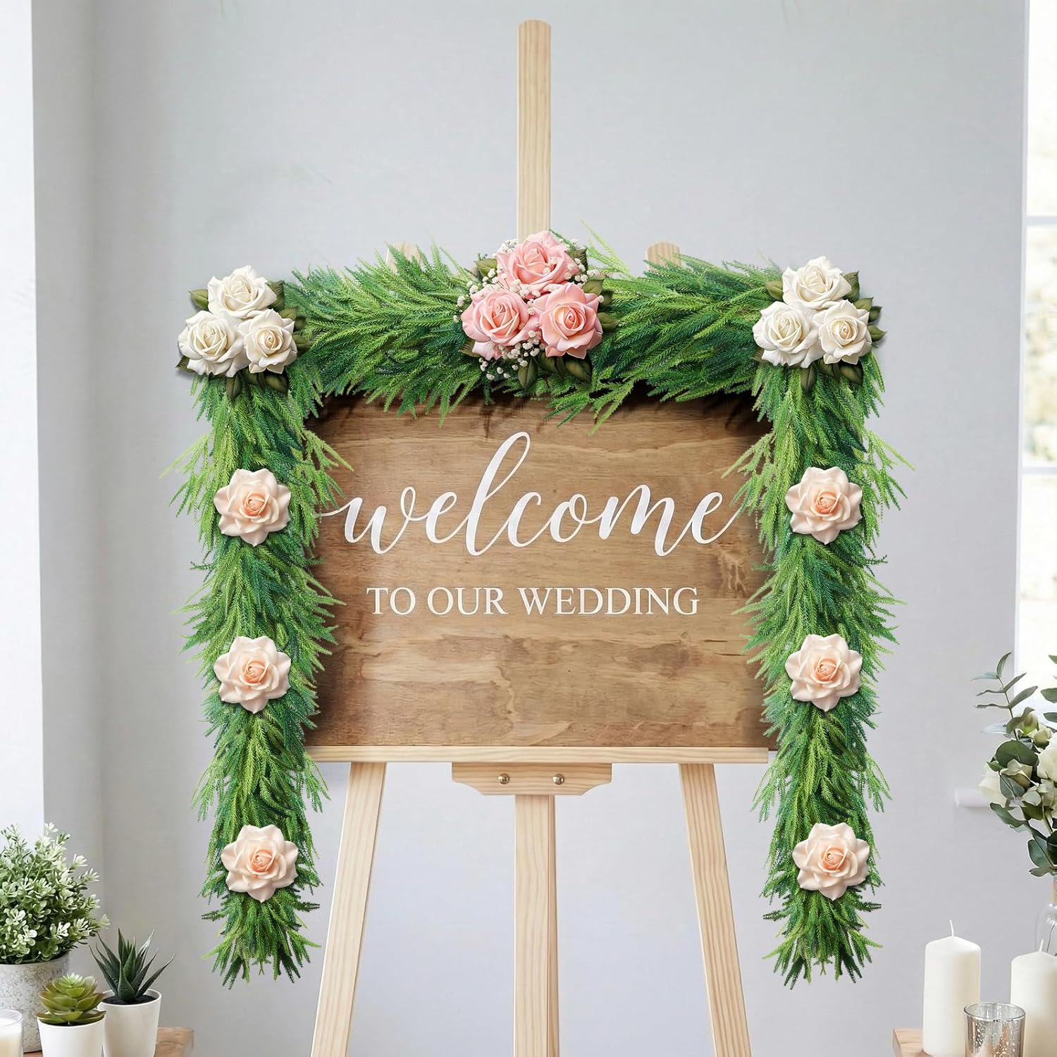 Real Touch Norfolk Pine Wedding Garland - 12ft Soft Artificial Greenery for Wedding Arch, Lush Table Runner Garland for Reception, Realistic Pine Vines for Ceremony Aisle & Backdrop Decor - Image 3