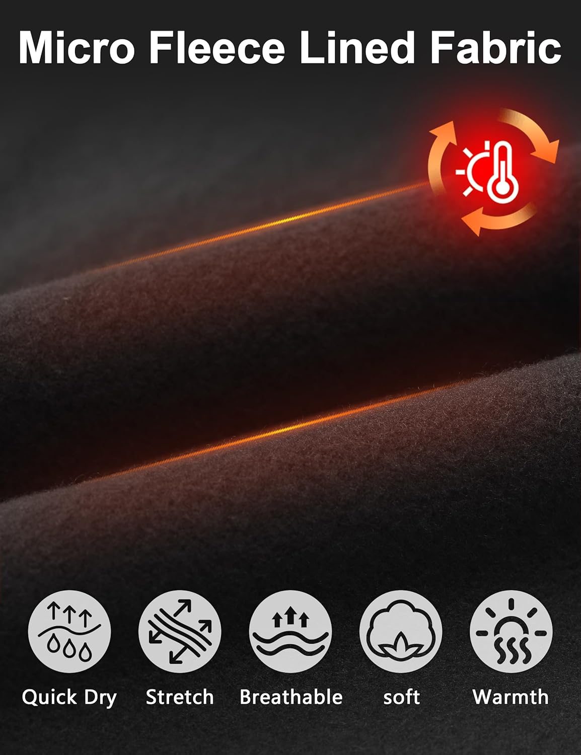 Mens Thermal Compression Pants, Fleece Lined Athletic Leggings Running Tights, Cold Weather Base Layer Winter Gear - Image 3