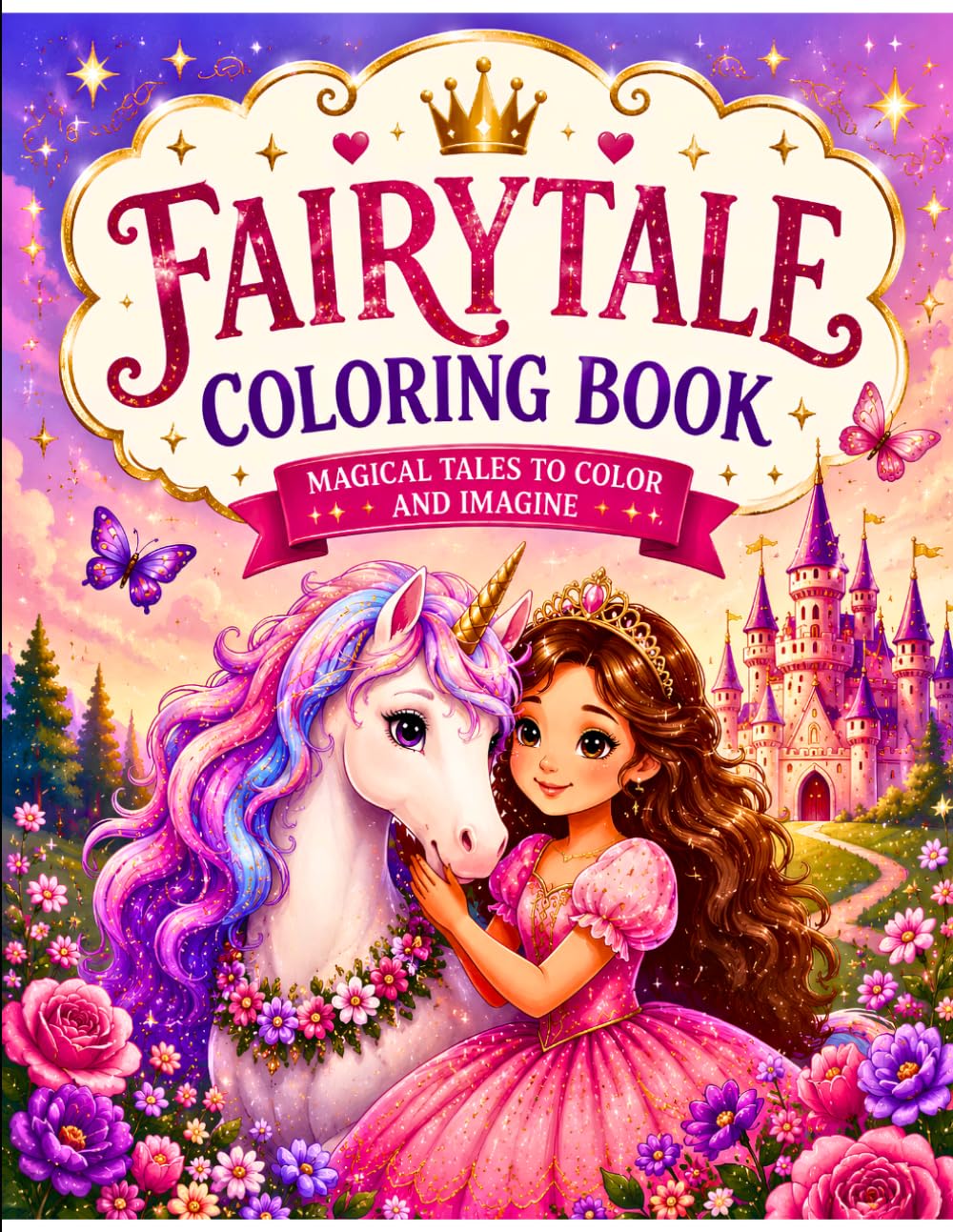 Fairytale Coloring Book for Kids: 50 Magical Princesses, Unicorns, Castles & Enchanted Adventures to Color