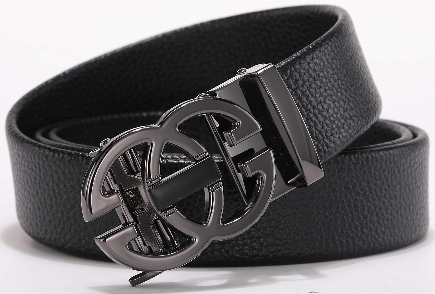 Men's Classic Fashion Automatic Buckle Design Leather Belt Business Belt