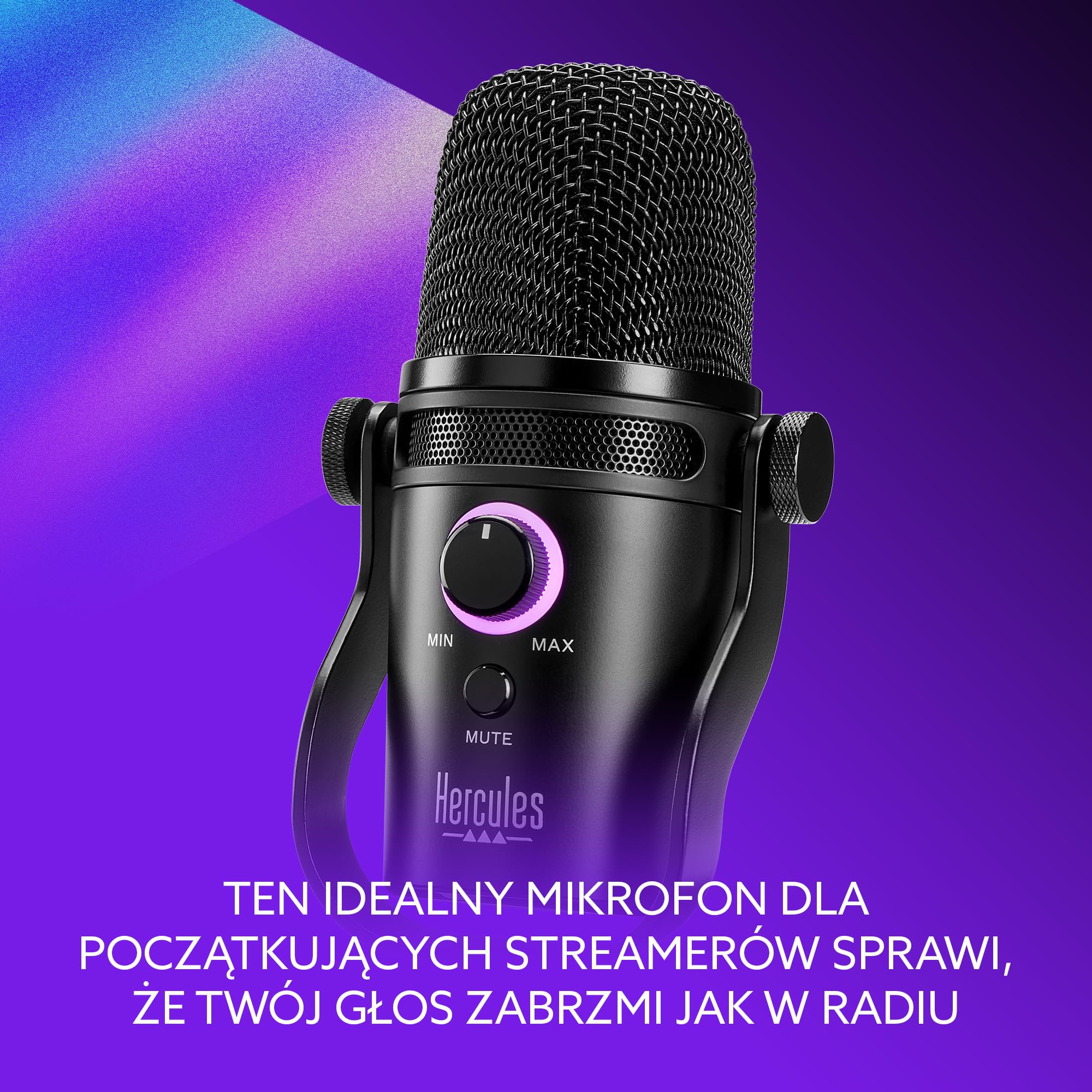 Hercules Stream Starter Kit - Kontroler Stream 100 + Mikrofon HUD-600 | Kontroler LCD Stream 100, mikrofon USB/XLR HUD-600, 4 enkodery, 4 przyciski, 3 miesiące Voicemod Pro w zestawie