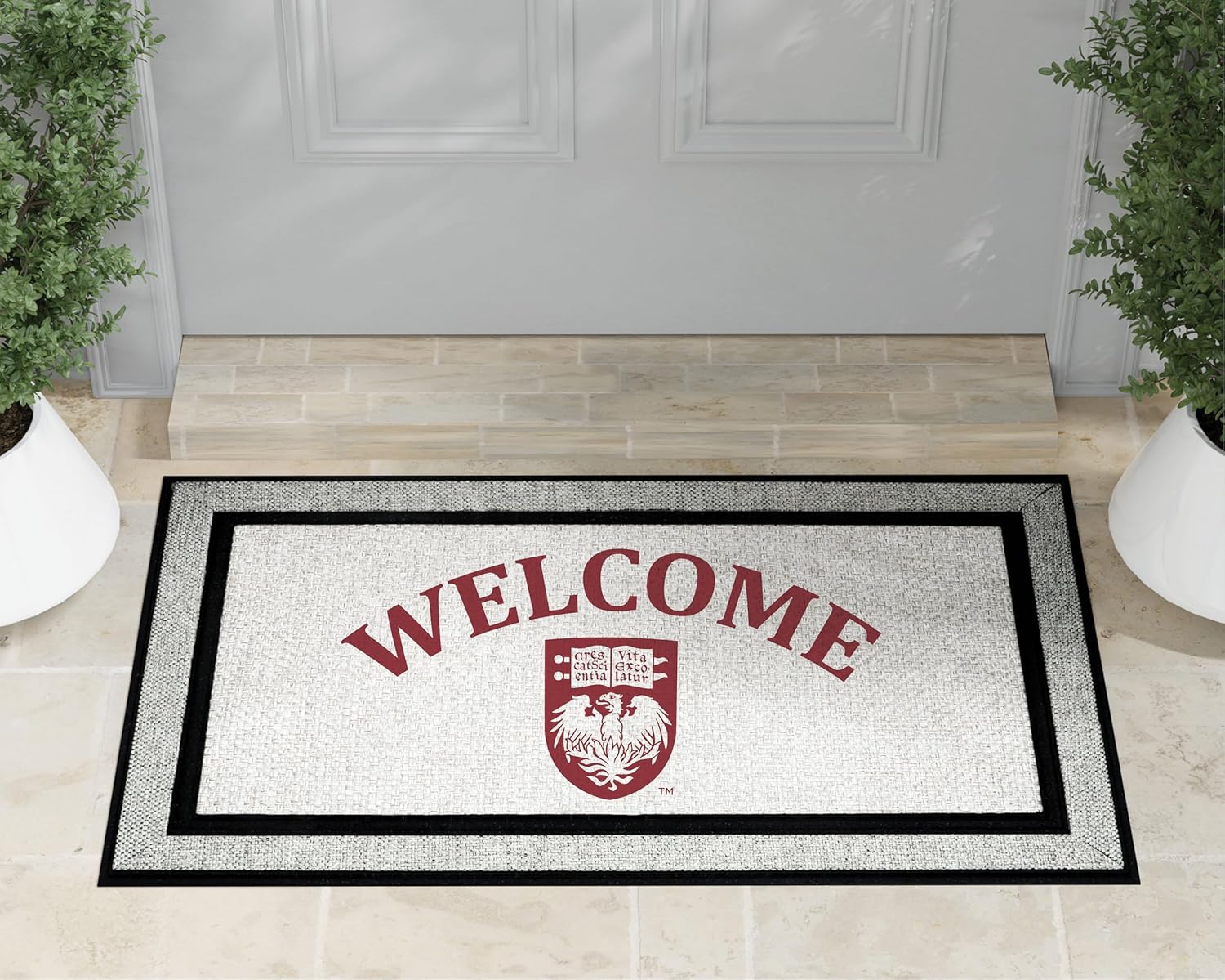 KH Sports Fan 18x30 Gray Chicago Maroons Welcome Doormat NCAA Rug
