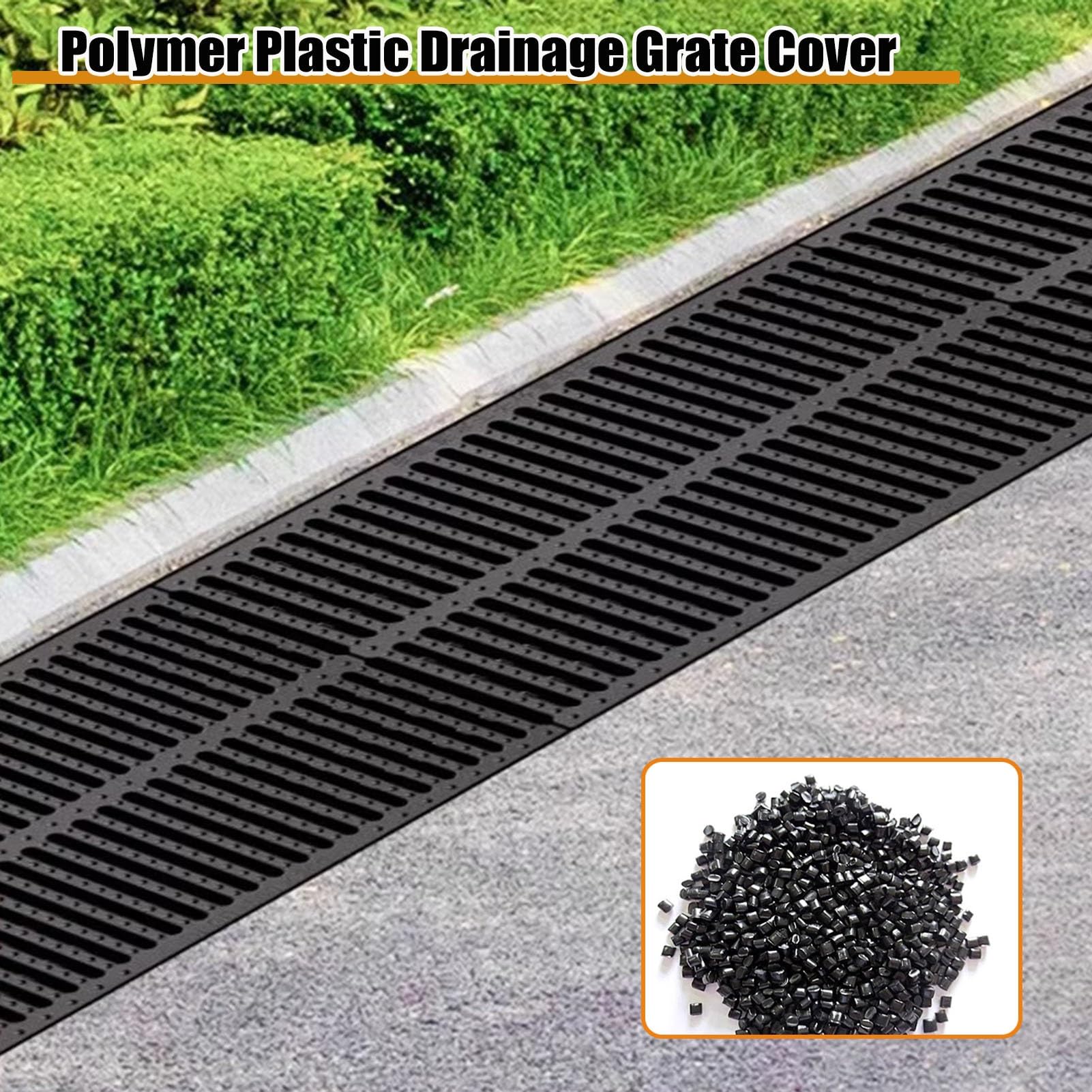 Grille de drainage antidérapante de 50 x 50 cm – Couverture d'eau de pluie en polymère pour une utilisation en intérieur/extérieur, solution efficace pour la maison et les applications commerciales