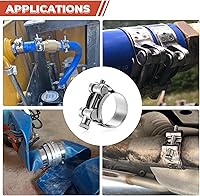 Vista 6 de AKIHISA Abrazadera de manguera con perno en T, abrazadera de correa de tubo de acero inoxidable 304 de rango OD de 0.669-0.748 in, abrazadera