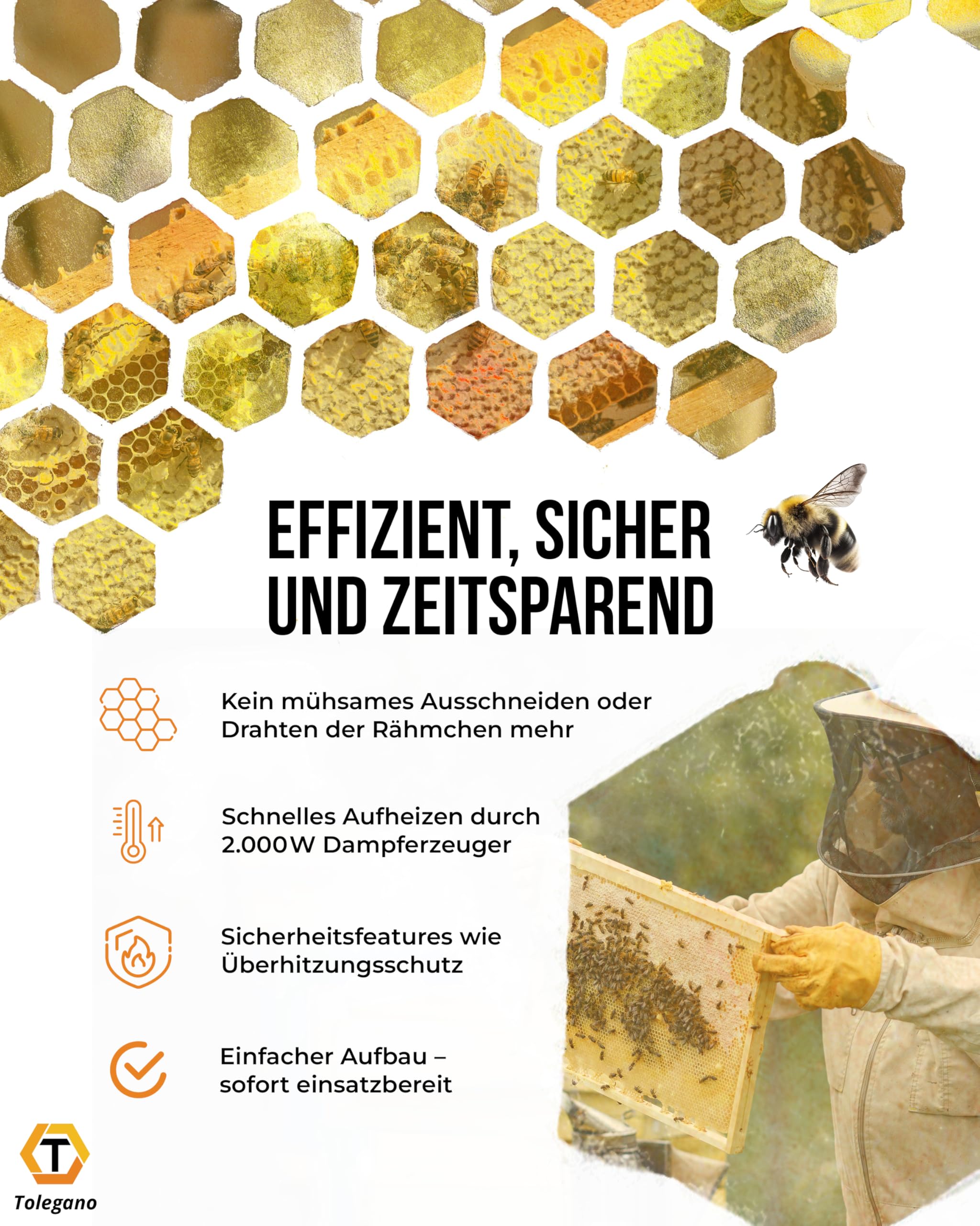 Dampfwachsschmelzer mit einem Fassungsvermögen von 100 Liter inkl. Dampferzeuger für den eigenen Wachskreislauf Wachsschmelzer Wabenschmelzer Imkerei Wax Melter elektrisch wachsmelt beekeep