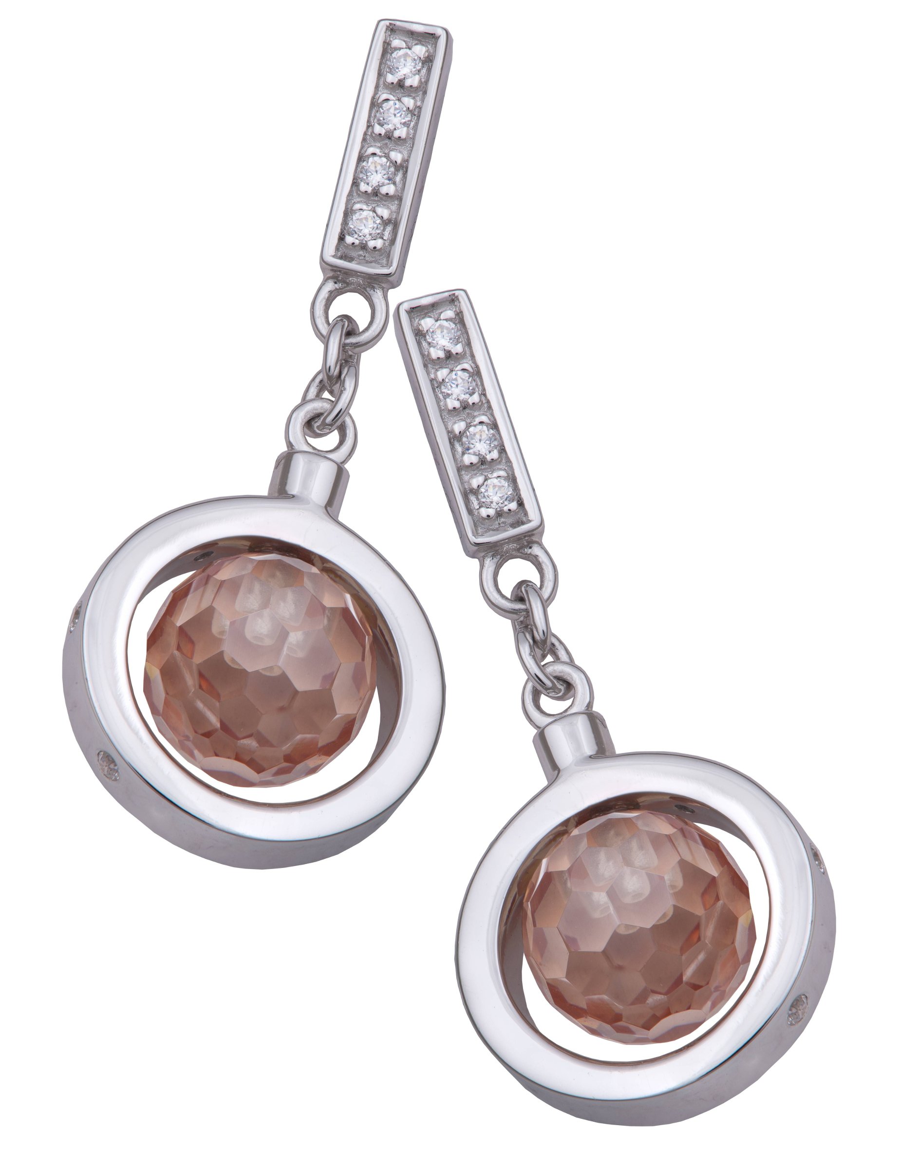 Orphelia Orecchini Donna In Argento 925 Con Zirconi, Modello ZO-5904, Colore Champagne – Eleganti E Classici