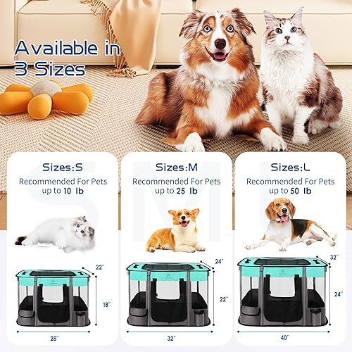 Miniatura 2 de Corralito para mascotas, corralitos plegables para perros y gatos, tienda de campaña portátil para perreras, cubierta de sombra extraíble resistente