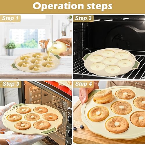 Miniatura 3 de Molde de silicona para donas  Juego de moldes de silicona antiadherentes para donas Simplemente sácalo! Resistente al calor, es perfecto para