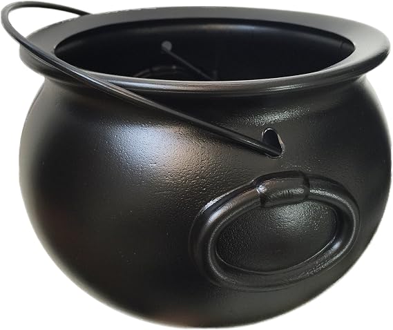 8 Black Cauldron Bucket Halloween Candy Bowl, Trick or Treat, St. Patrick's Pot of Gold Decor, Witch Kettle for Party Supplies