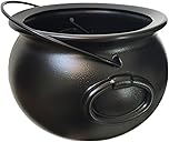 GiftExpress 8" Black Cauldron Bucket – Halloween Candy Bowl, Trick or Treat, St. Patrick's Pot of Gold Decor, Witch Kettle for Party Supplies