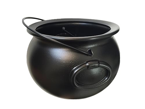 GiftExpress 8" Black Cauldron Bucket – Halloween Candy Bowl, Trick