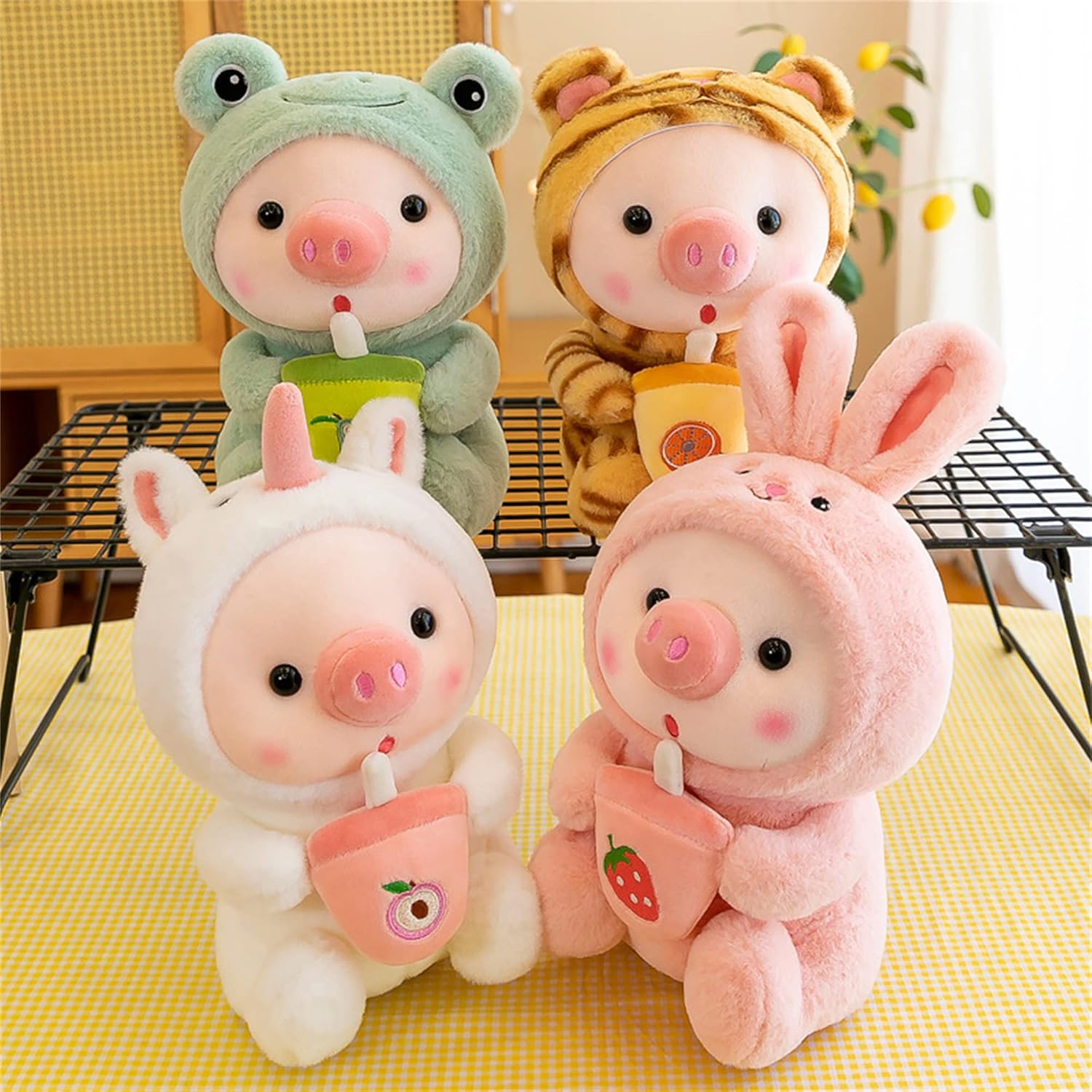 Pig Plush Pillow Pig Dressed Up As Frogs Tigers Rabbits Cute Plush Pillow Gifts for Boy Girl (9.8 in, Green) - Image 5