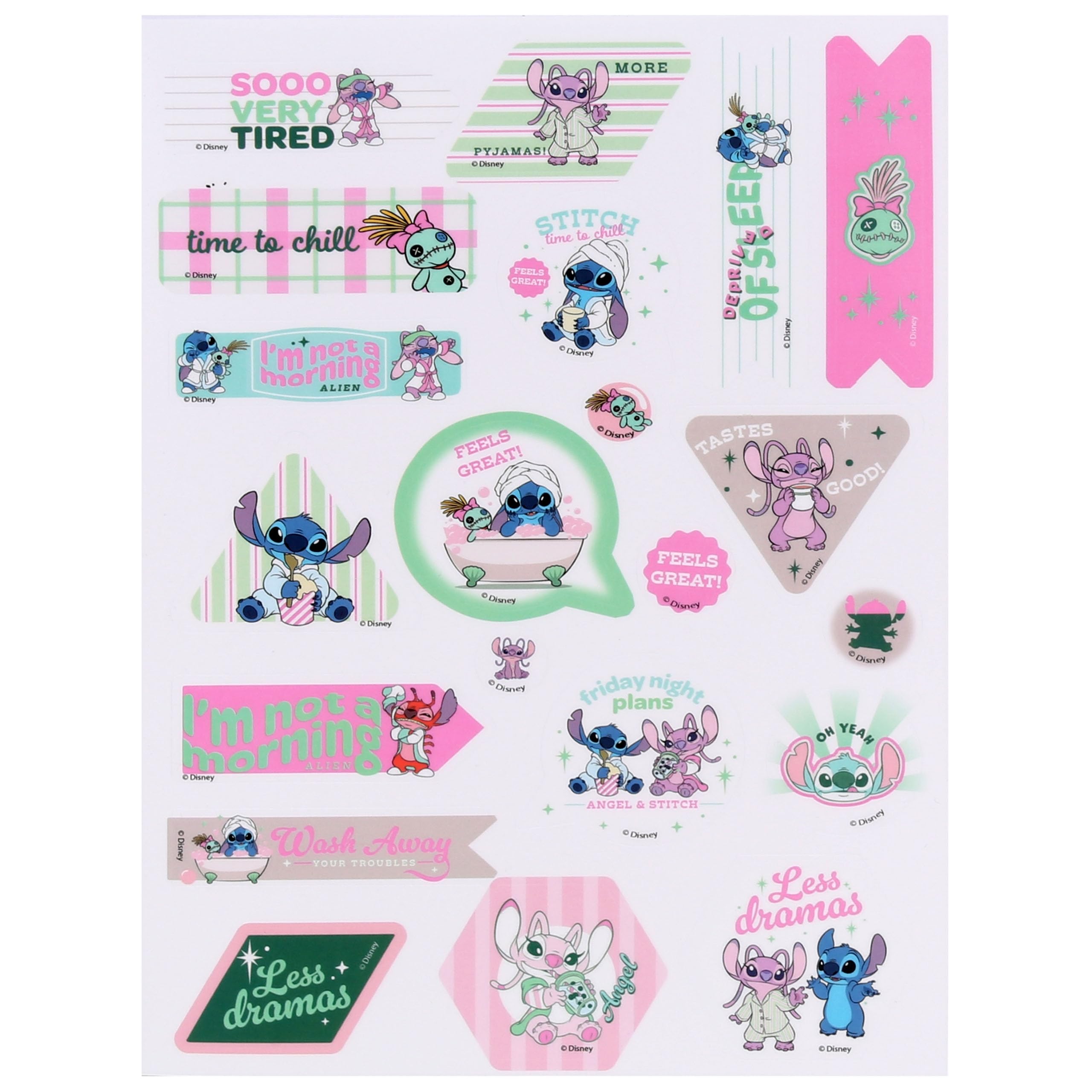 Disney Stitch Transparent Stickers for Decoration Reusable Set 63 Pieces (B) - Image 2