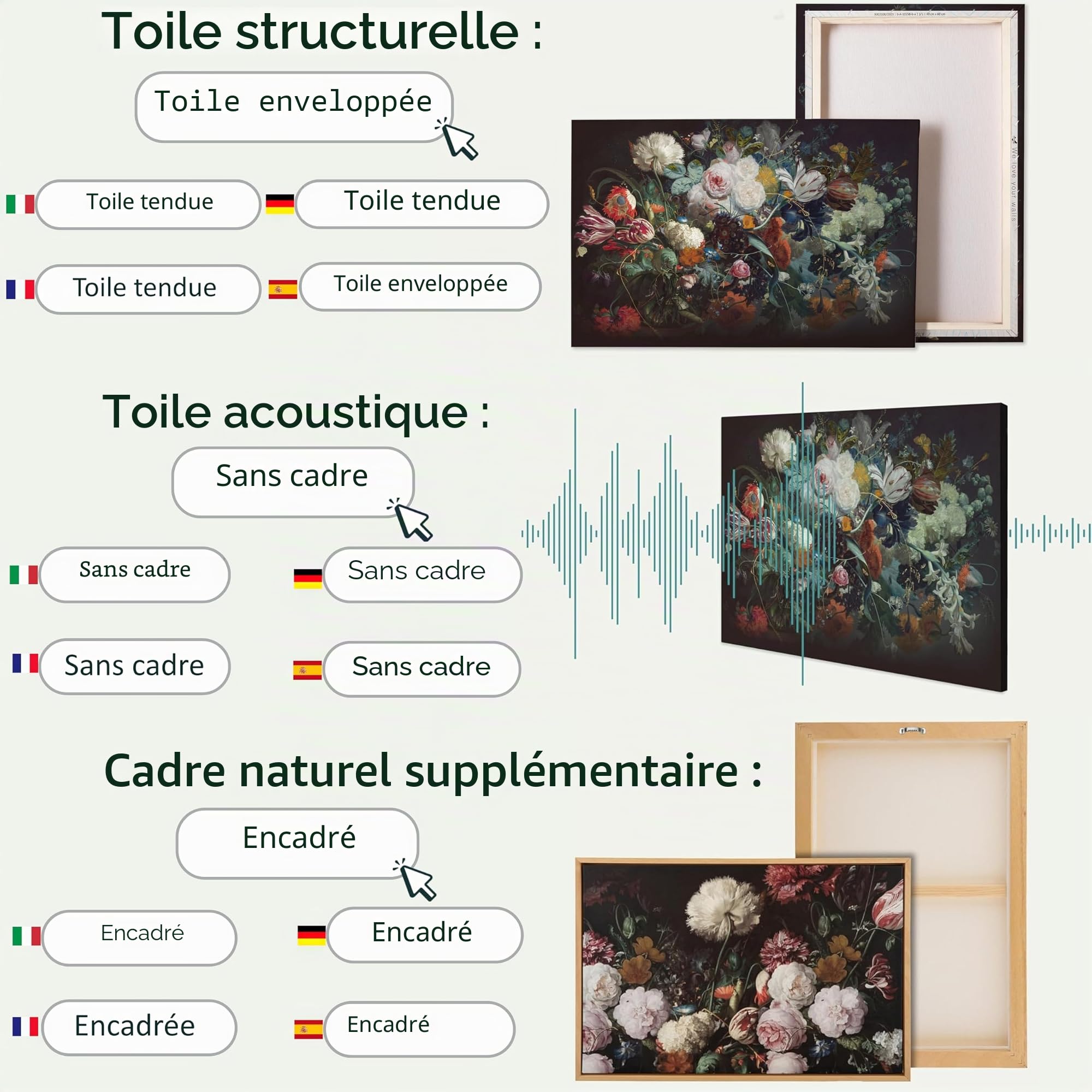 murando - Panneau Acoustique Mural, Tableau Décoration Nature Art 3D 120x80