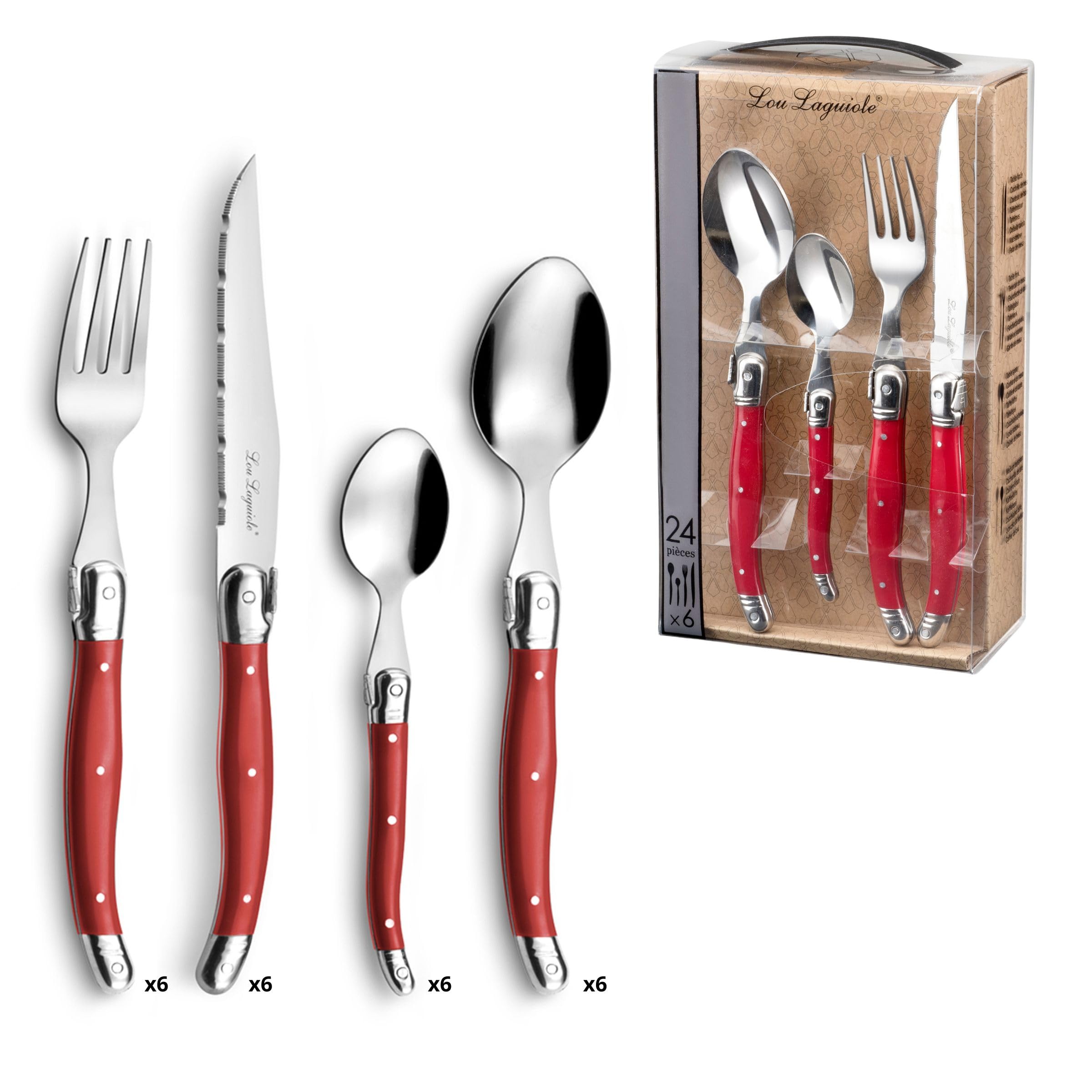 LOU LAGUIOLE TRADITION 24-częściowy zestaw noży do steków