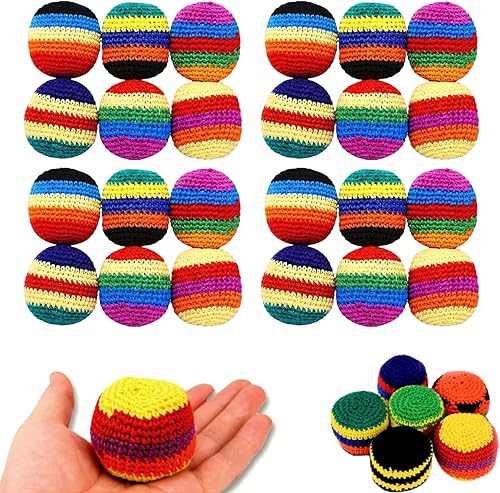 lopmou Knitted Hacky Bag Set, Hand Made Knitted Footbag Sack, 2026 Assorted Foot