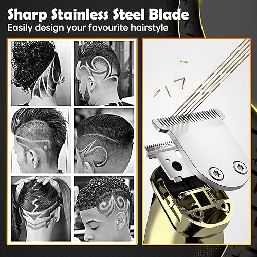 Miniatura 3 de PAISHENKEJI Cortadora de pelo para hombres, juego de corte de pelo profesional eléctrico con cabezal de afeitadora de papel de aluminio, kit de aseo