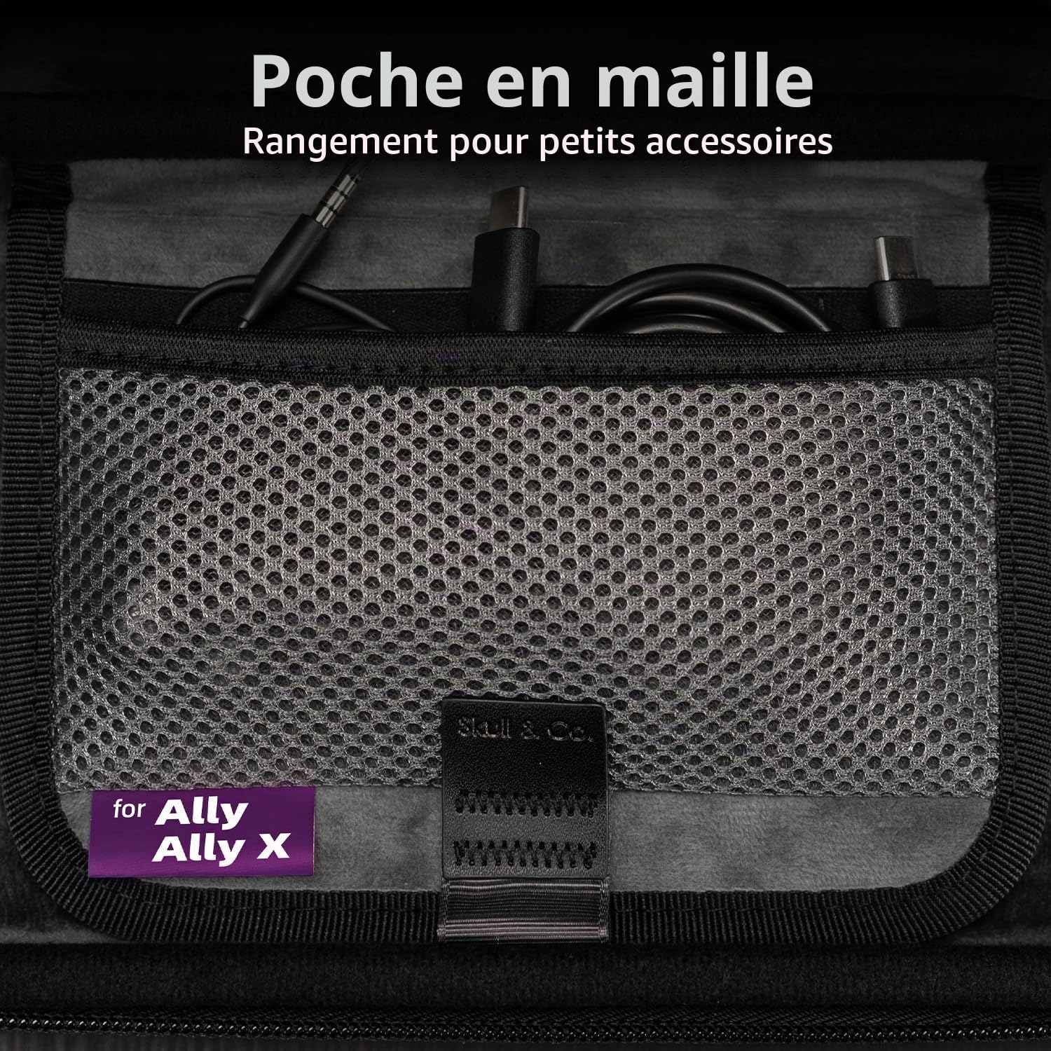 Skull & Co. Every Day Slim Carrying Case for ROG Ally X & ROG Ally : Protective Travel Case Portable Hard Shell Case - Denim