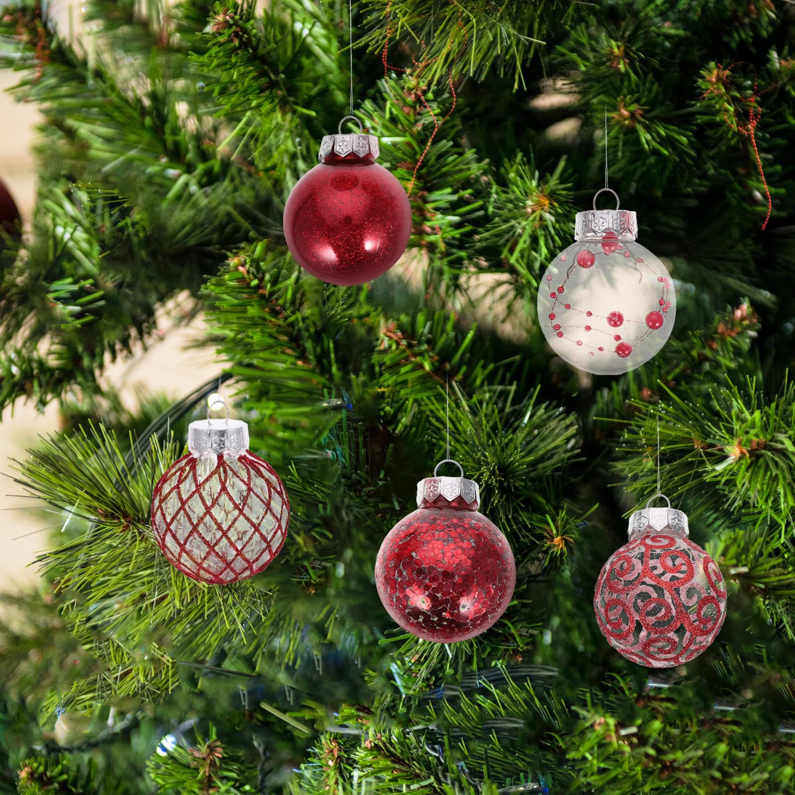 30stücke Hängekugeln für Weihnachtsbaum Christbaumkugeln zum Aufhängen Dekokugeln für Weihnachtsfeier Praktische Christbaumkugel-Dekoration