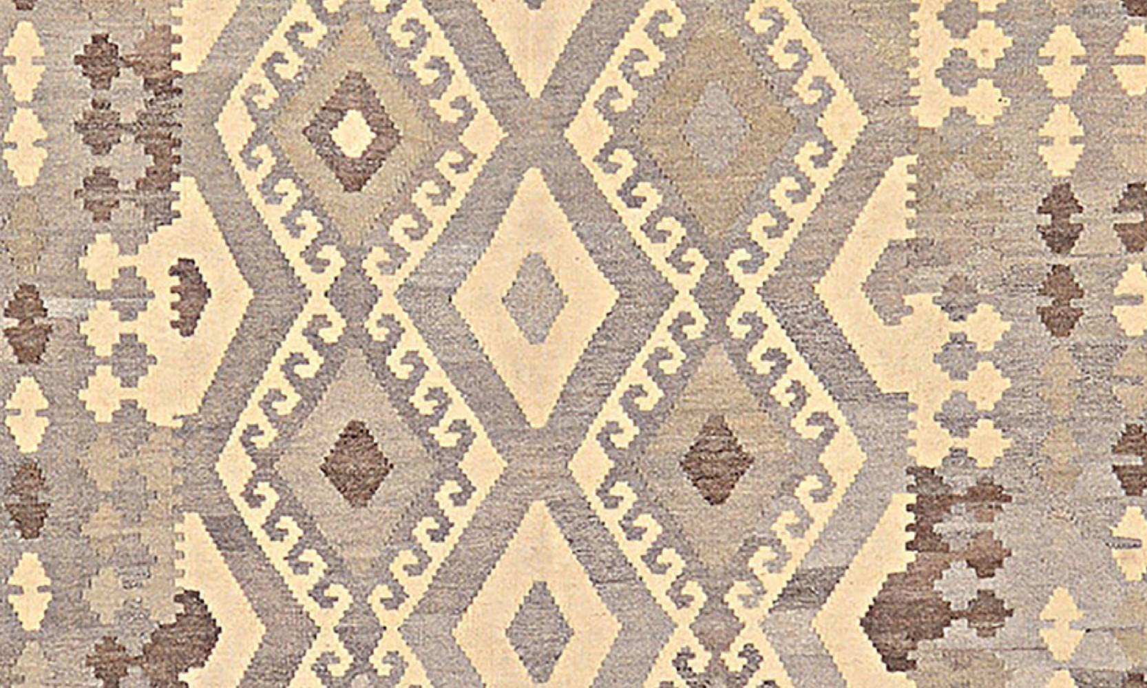 Afghan Kelim Old Style Natural Tapis tissé à la main Beige géométrique C 200 x 300 cm